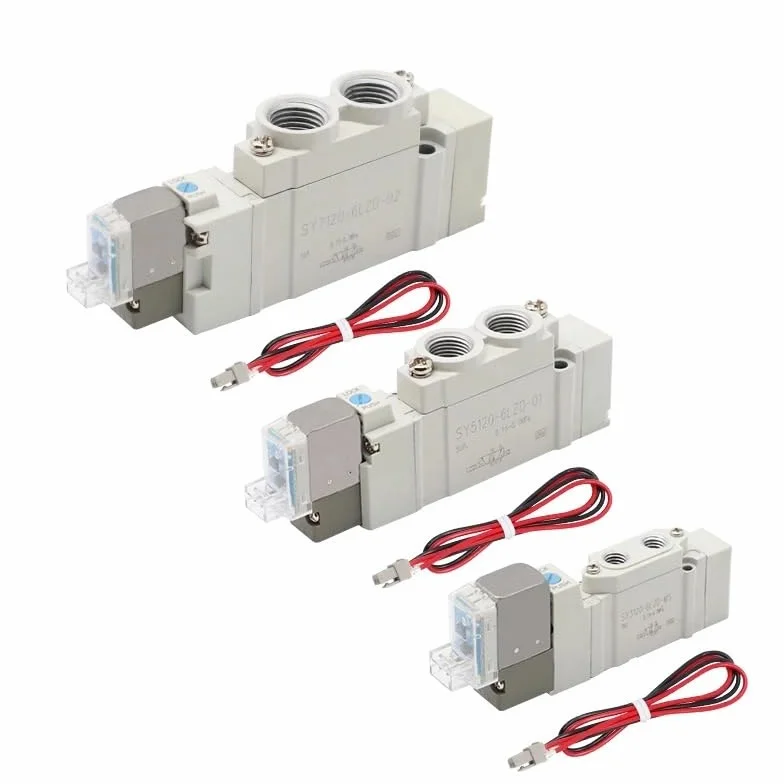 Electroválvula de 5 puertos, serie SY3120/SY5120/SY7120, 1 unidad, con piloto interno, normalmente cerrada, for automatización neumática(SY7120-5LZD-C10)
