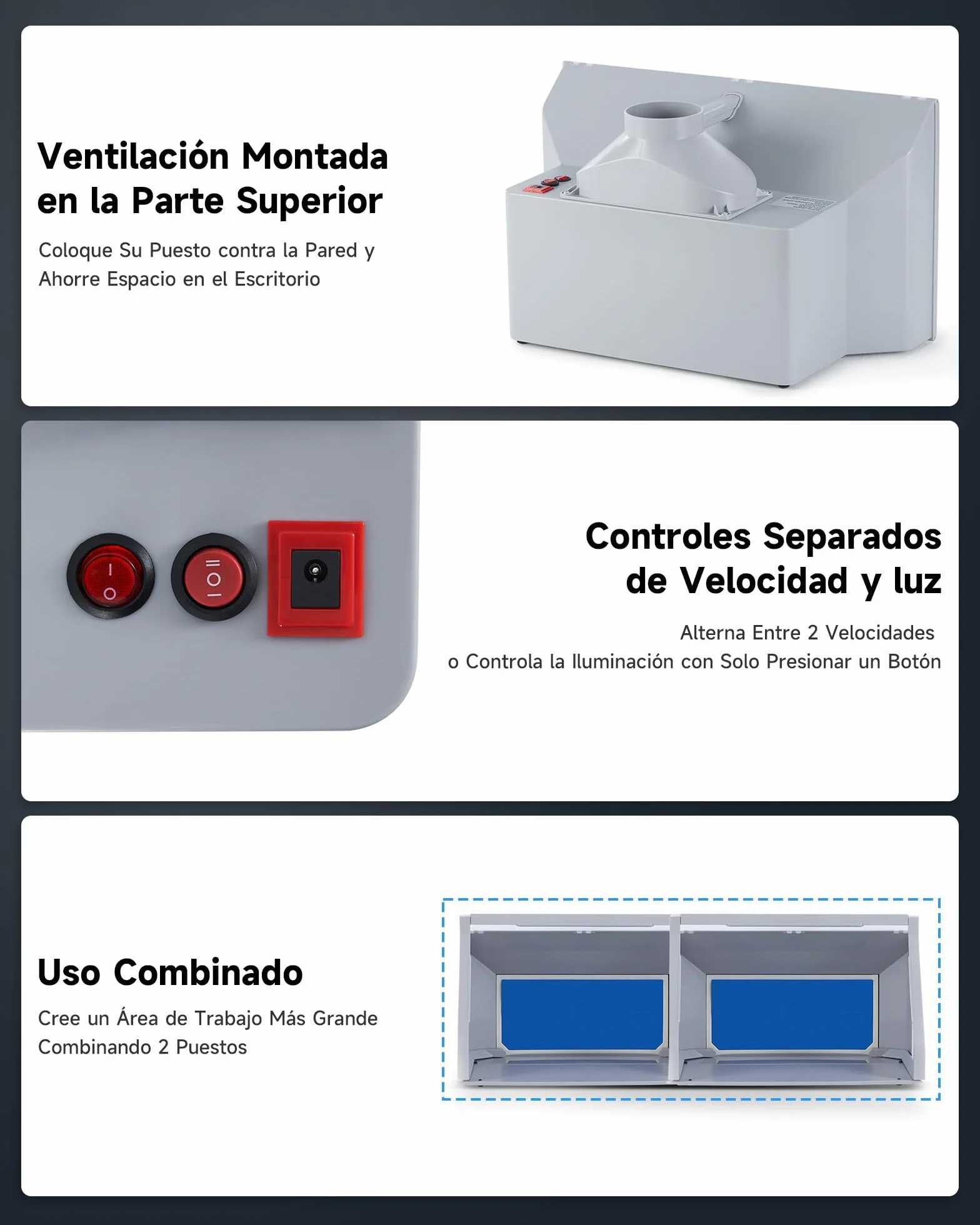 VONLUCE Cabina de Pintura Plegable con Aerógrafo Profesional, Ventilación Ajustable 4m³/min, 3 Luces LED, Plato Giratorio 19 cm Manguera 1,4 m para Modelos y DIY