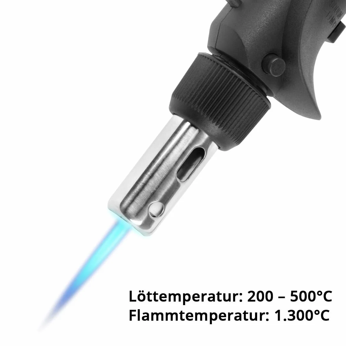 STAHLWERK soldador de gas GLK-500 ST Juego de soldadura de gas 3 en 1 de 10 piezas pistola de soldar con 200-500°C de temperatura de soldadura y boquilla de llama de 1.300°C para aire caliente