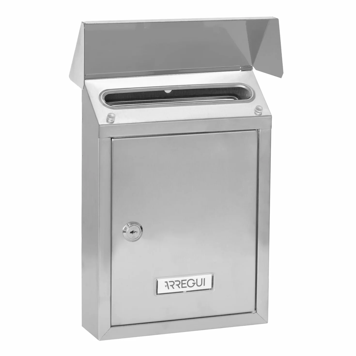 ARREGUI Smart E5727 Buzón Exterior de Acero Inoxidable Tamaño S (Correo DIN A5) | Buzón de Pared Pequeño | Buzón de Correo con Boca Trasera Recogecartas | Anticorrosivo | Fácil de Instalar | INOX