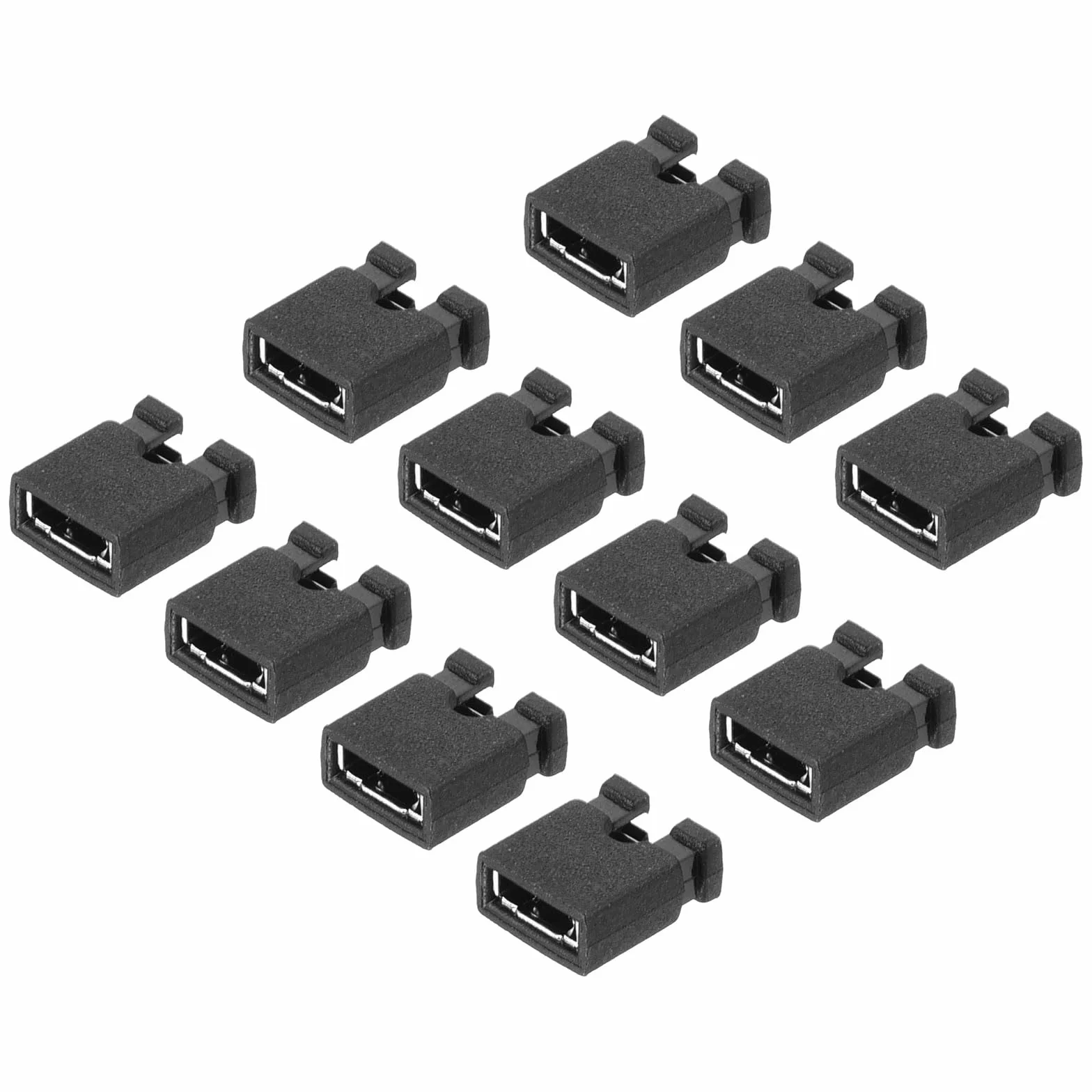 QUARKZMAN Tapón de Cortocircuito Mini de 2.54mm x 100Pcs con 2 Terminales Tapón de Puente Estándar para Placa Base y Disco Duro [Negro]