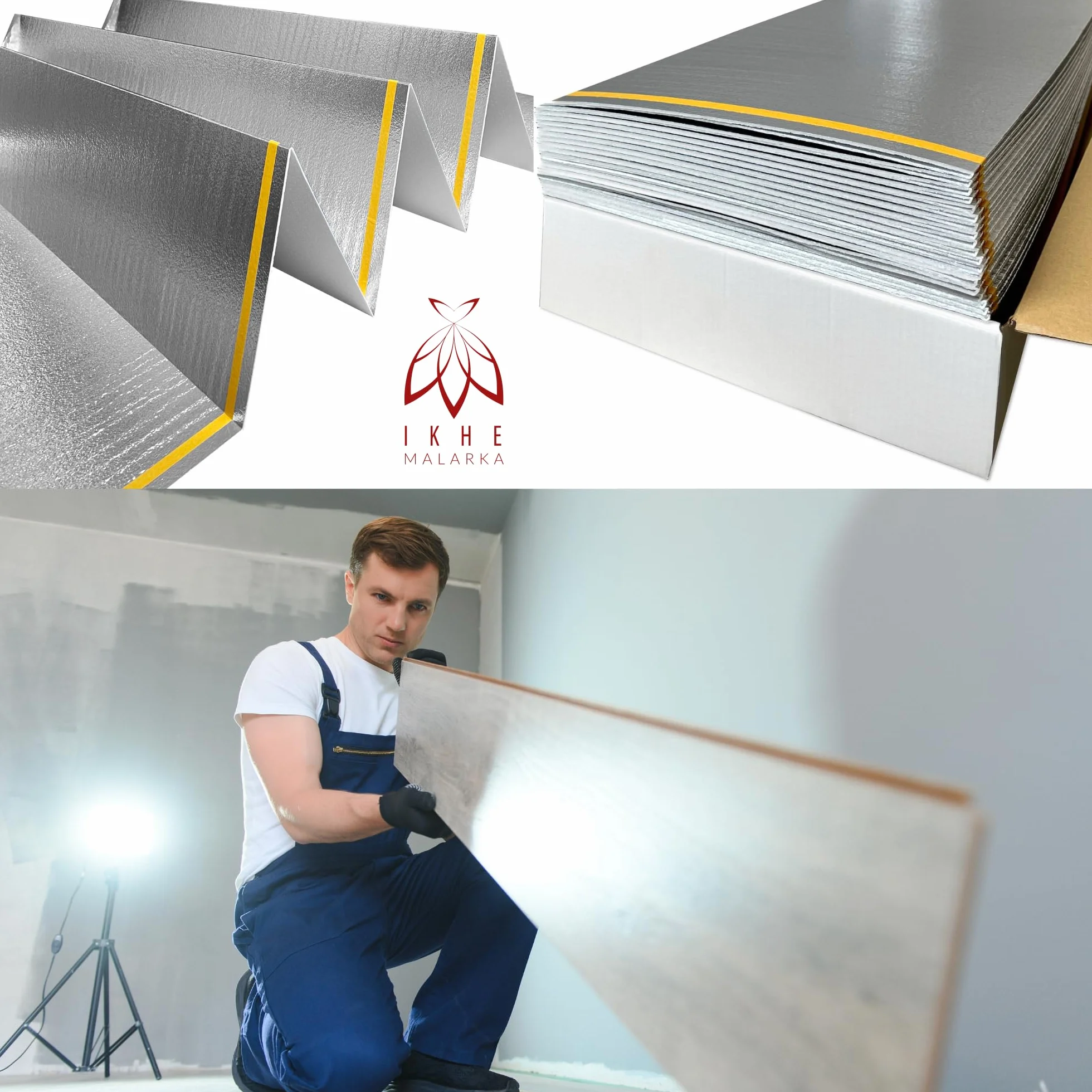 40 m², suelo de vinilo LVT, 1,5 mm, aislamiento acústico, aislamiento térmico, aislamiento acústico ≤ 400 kPa (10 m² x 4)