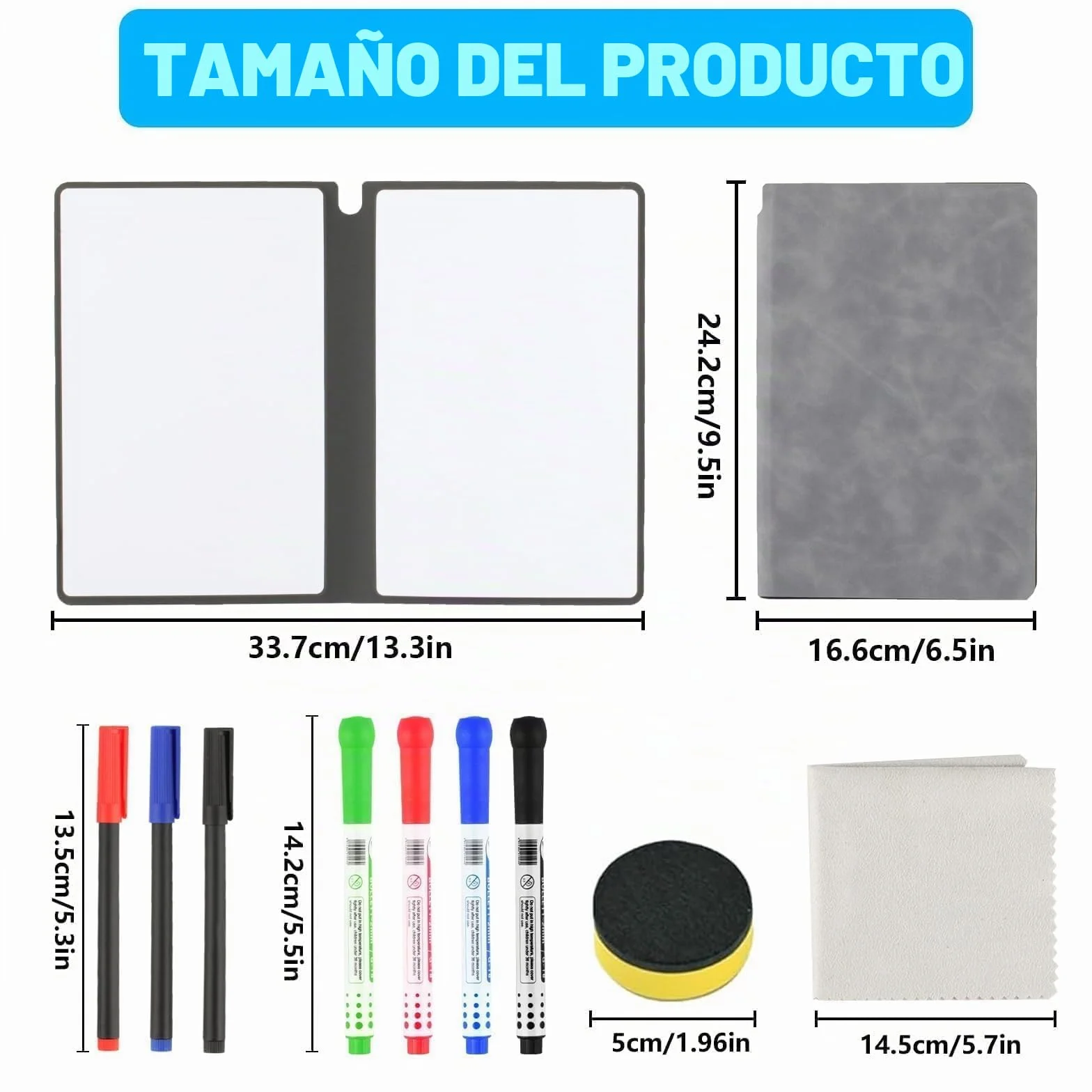 Pizarra Blanca Pequeña A5 Rotulador Borrable Reutilizable Libreta de Escritorio Borrado en Seco Oficina Estudios