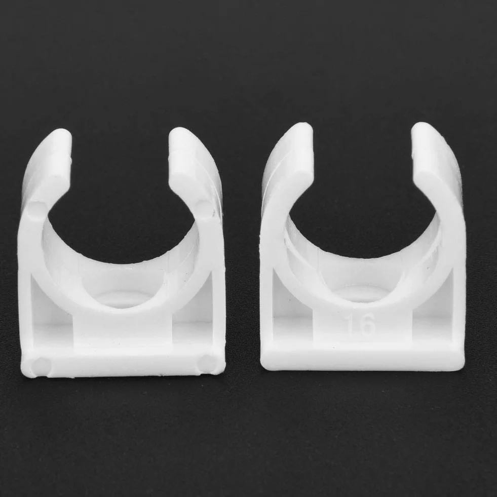 abrazadera pared tubos con tornillo + Abrazadera de un tubo, Akozon Abrazadera de tubo en forma de U Clips fijos para tubería de agua con tornillos 20 piezas(16mm)