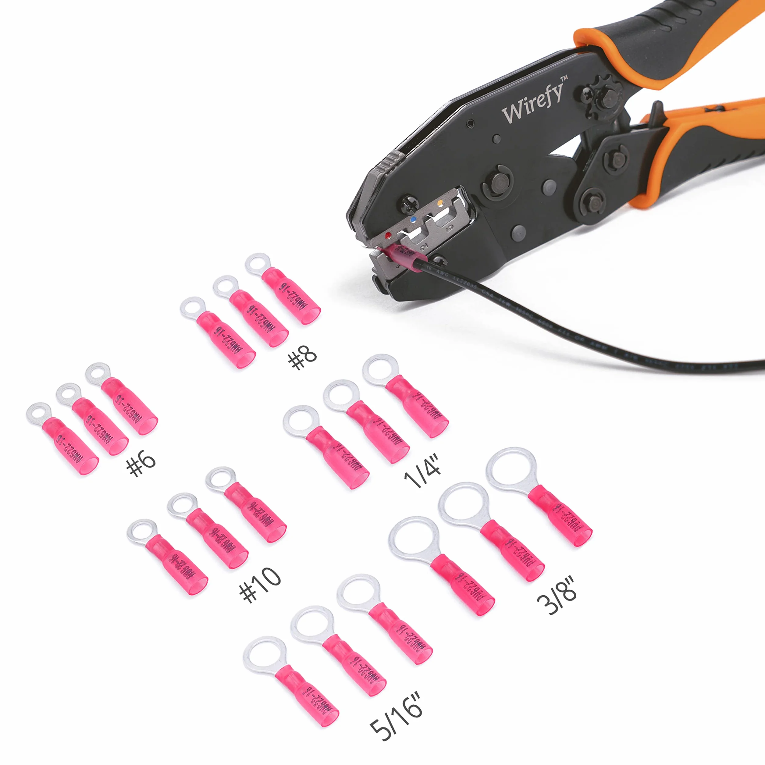 Wirefy 150 Piezas Terminales Redondos M3.5 Kit Conectores Termorretráctiles Automoción 0.5-1.5 mm²