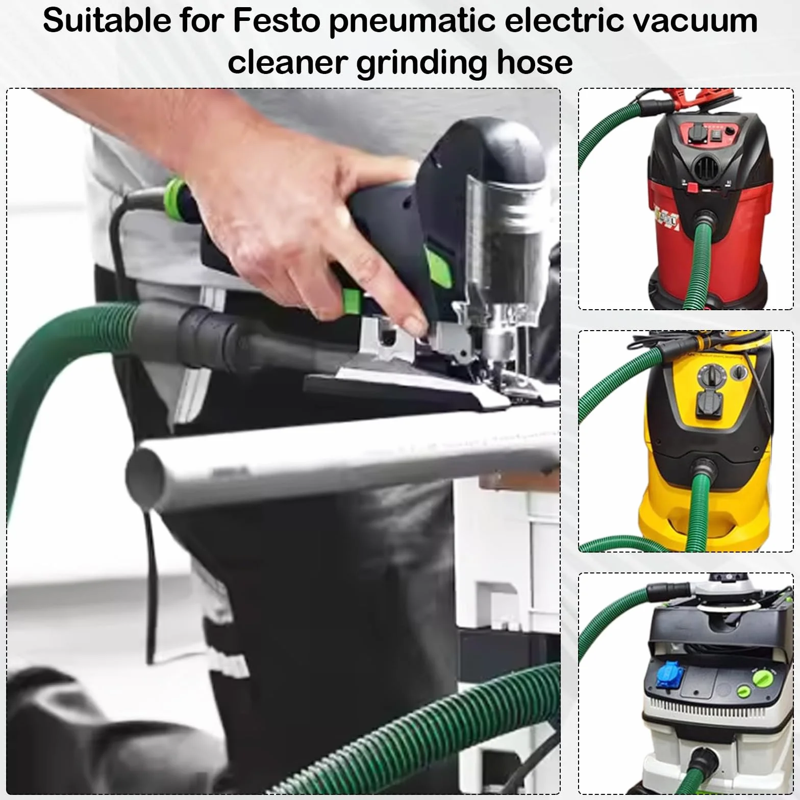 Manguera de Extracción de Polvo, 5M Manguera de Aspiración de 32 mm de Diámetro Antiestática D27 para Festool Accesorios para Aspiradoras CT 26/36/48 15/25, CT MI-NI y MI-DI