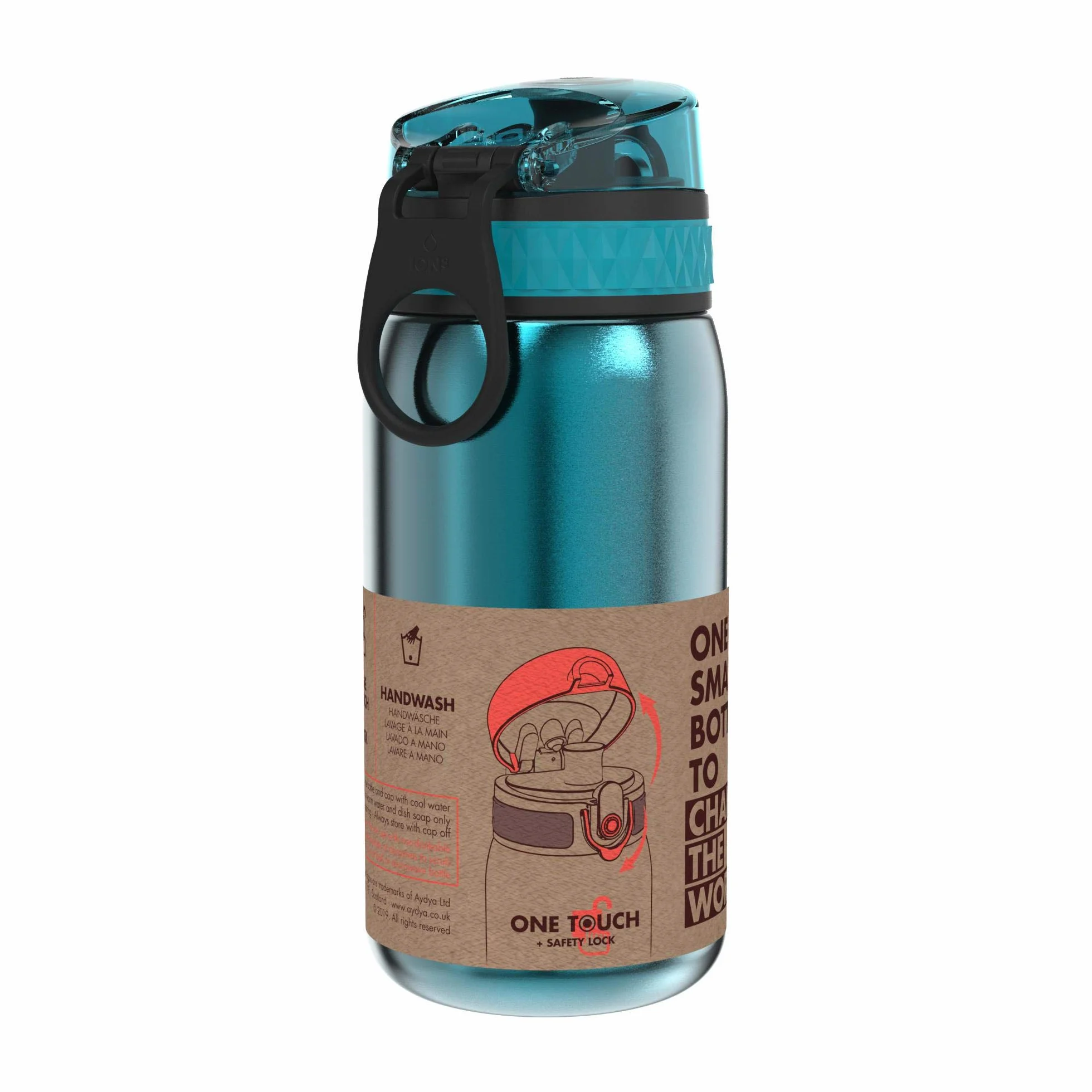ion8 Botellas de Agua, a Prueba de Fugas, Fácil de Abrir, Cierre Seguro, Apta para Lavavajillas, Libre de BPA, Tapa Higiénica Abatible, Asa de Transporte, Fácil Limpieza