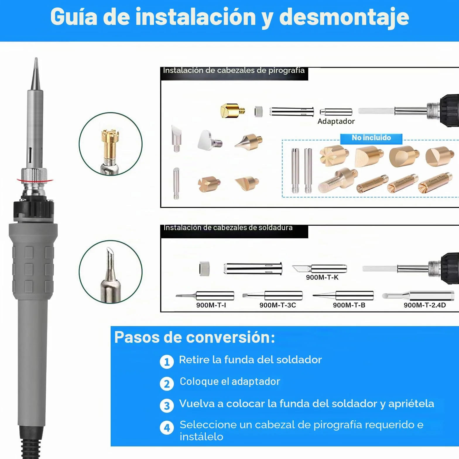 60W Estacion de Soldadura,Kit de Soldador,Estacion de Soldadura Estaño 90-480℃ Temperatura Ajustable con 6 PCS Punta Soldador,Soporte de Rodillo Extraíble