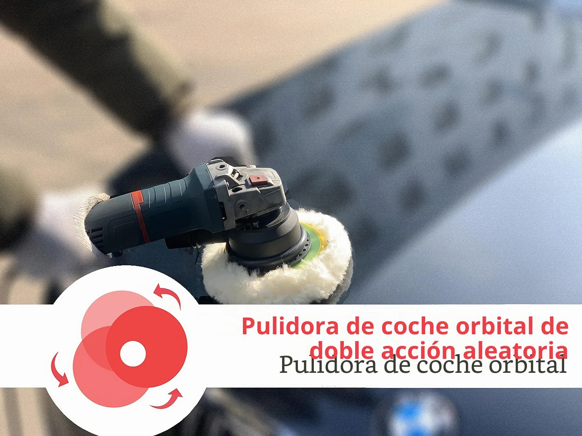 Aidelife Pulidora orbital Dual Action Car Buffer,1x Almohadilla de espuma 150mm,3x Discos de lijado 150mm