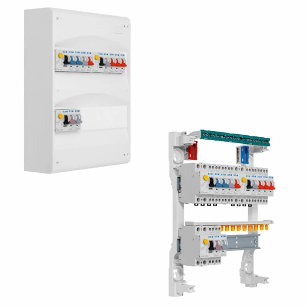 EATON - Cuadro 2 filas preequipadas 2 inter. diff. 40 A + 1 inter. diff. 40 A + 10 disyuntores
