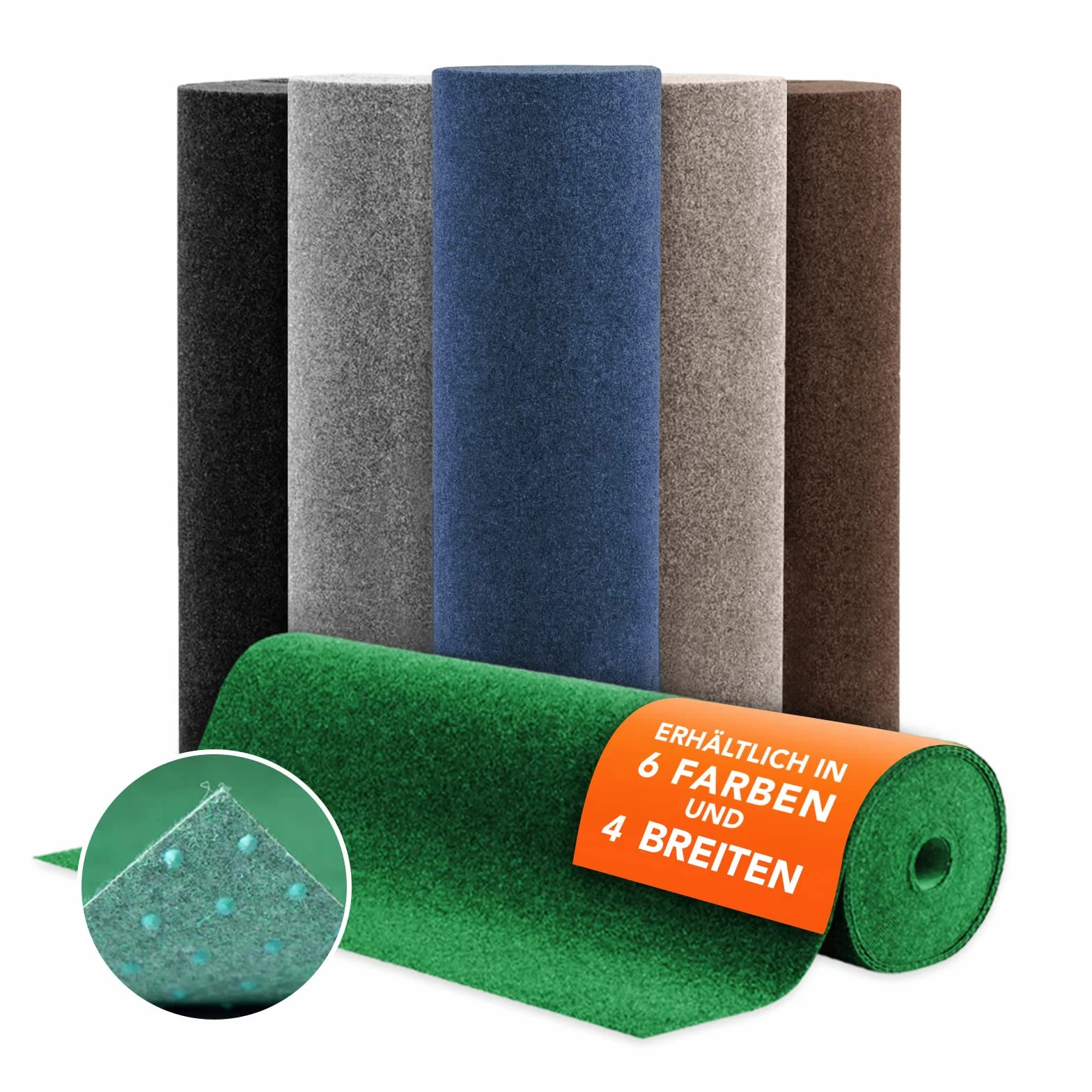 Floordirekt Alfombra de césped - Alfombra de césped artificial para terraza, balcón y ocio, disponible en 6 colores (100 x 400 cm, negro)