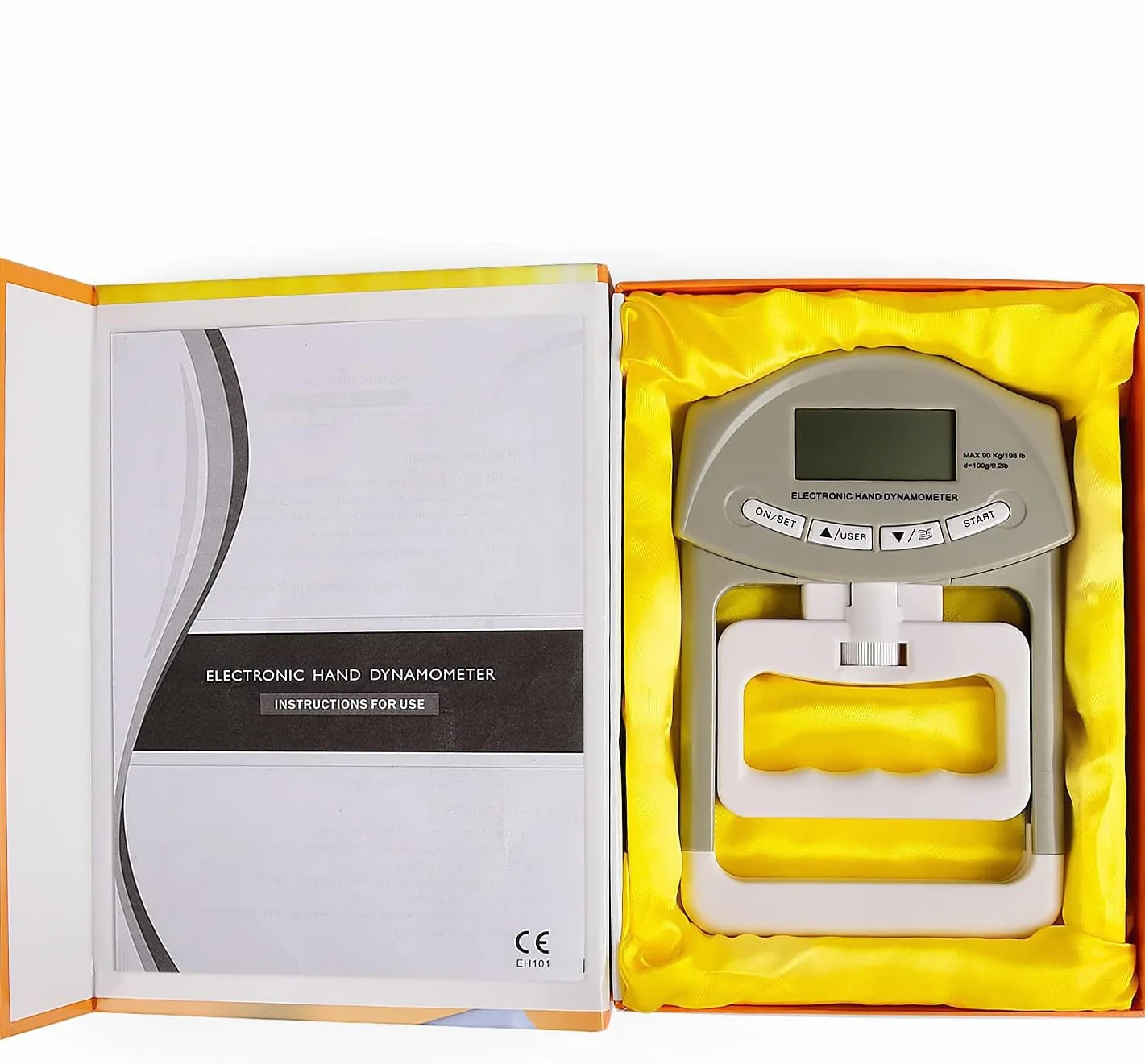 200Lb/90kg Dinamómetro Digital de mano fuerza de agarre Medición Meter Auto captura mano Grip de alimentación,potencia de agarre electrónico