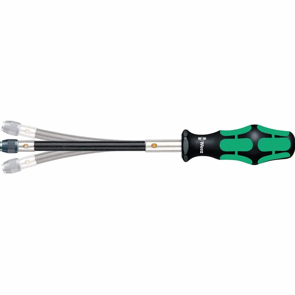 Wera 05028160001 Porta-Puntas Manual con Varilla Flexible, 1/4", 177 mm