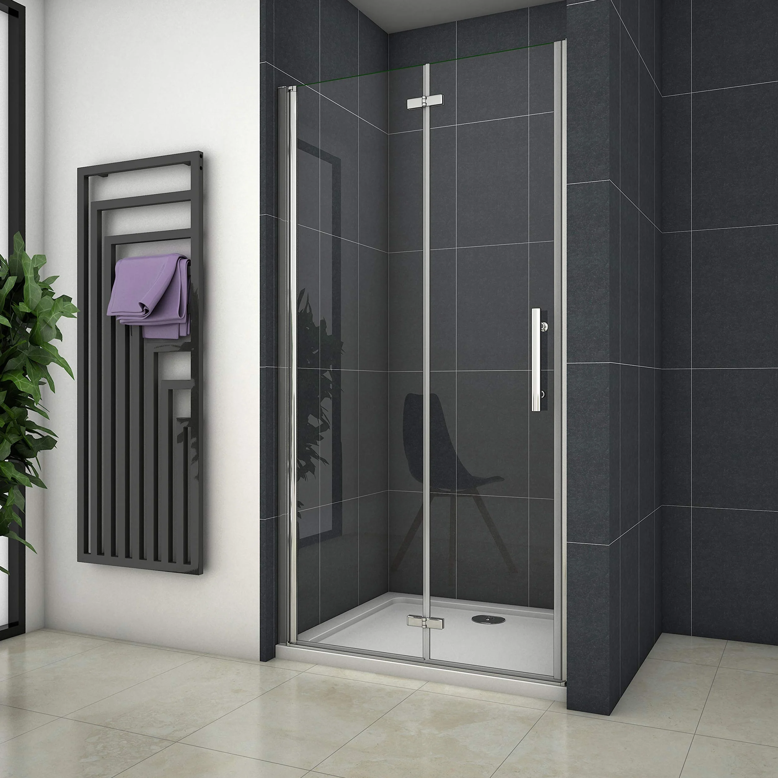 AICA SANITARIOS Mampara de Ducha Plegable Antical 110x195cm