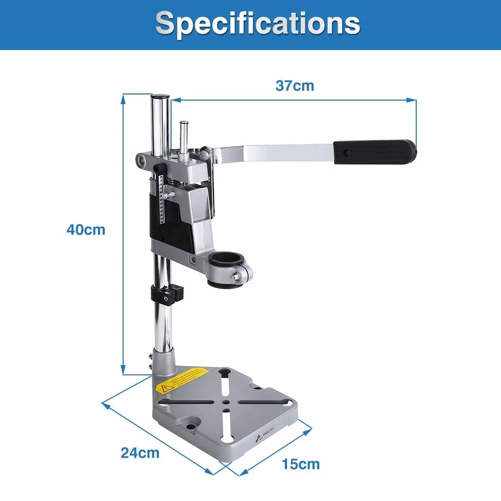 Soporte Taladro Vertical, Columna para Taladro, Soporte para Taladro de Columna, Multifuncional Soporte para Taladro Eléctrico con Abrazadera para uso Doméstico o en la Tienda con Base