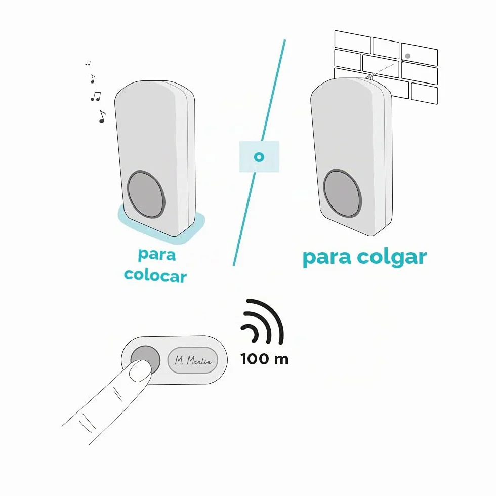 SCS Sentinel Timbre inalámbrico Onebell 100 para exteriores