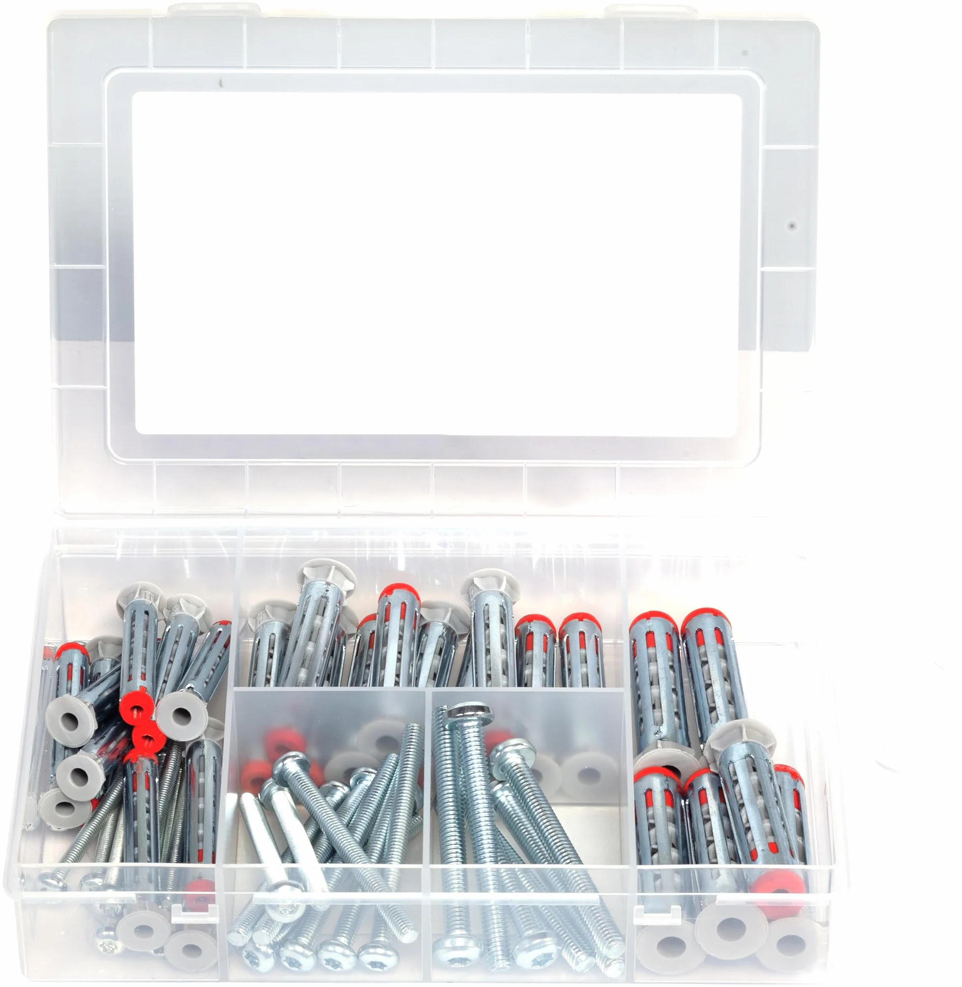 fischer Meisterbox DuoHM | Maletin de Taco Metálico para Paneles Huecos con Tornillo TX 4x55, 5x55, 6x55 | Anclaje de Alta Carga Compatible con Placas de Yeso PLADUR®, Yeso, Contrachapado (52 uds)