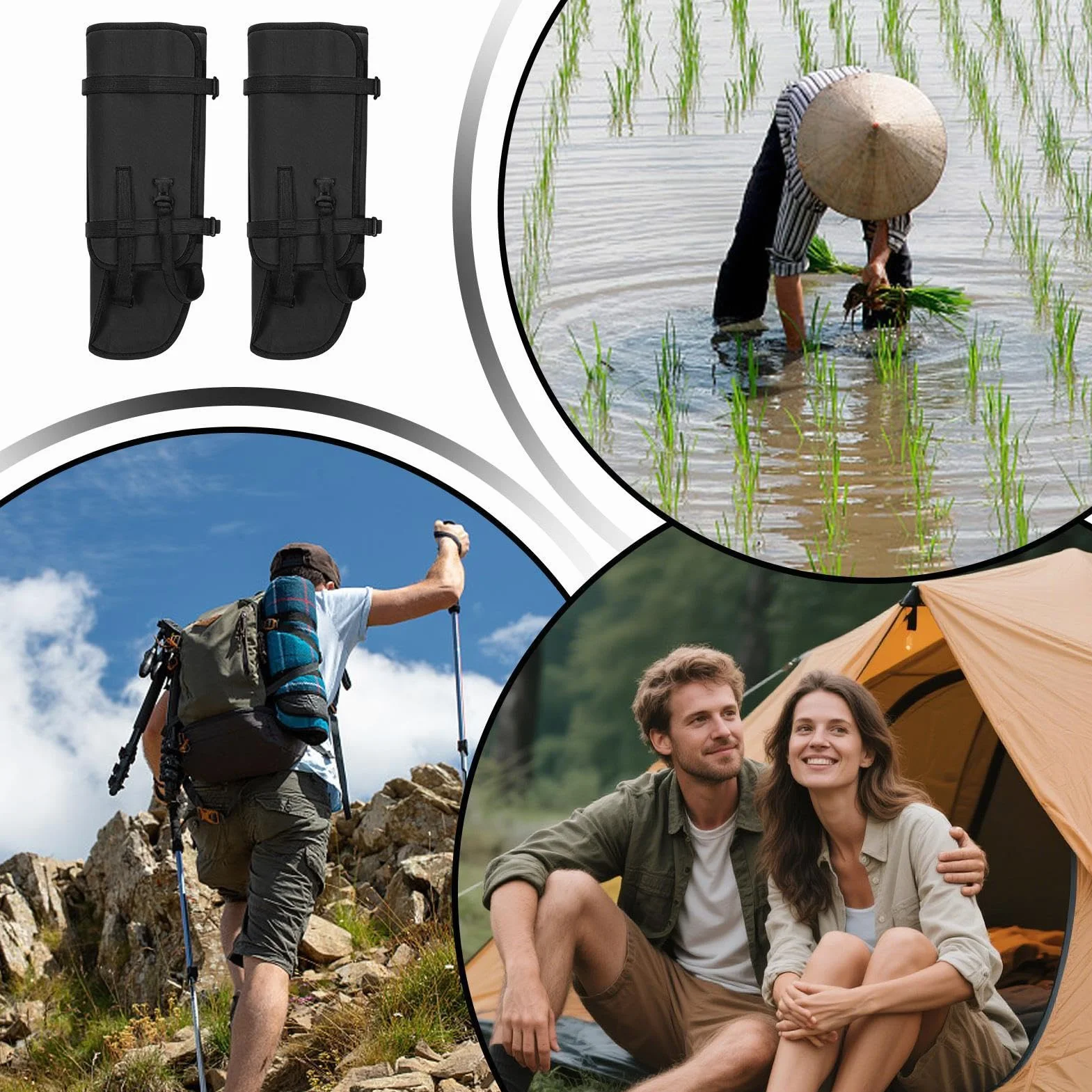 Polainas Anticulebra,2 Piezas de Escudo Antimordeduras para Exterior | Polainas para Running en Senderos,para Senderismo Pesca Escalada Running Camping Trabajo Jardín Campo