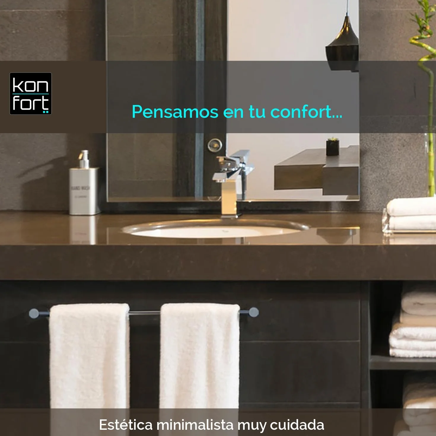 Kon-fort Home Toallero Baño 30cm. con Tornillos Acero Inoxidable AISI 304 Mate, Diseño Exclusivo.