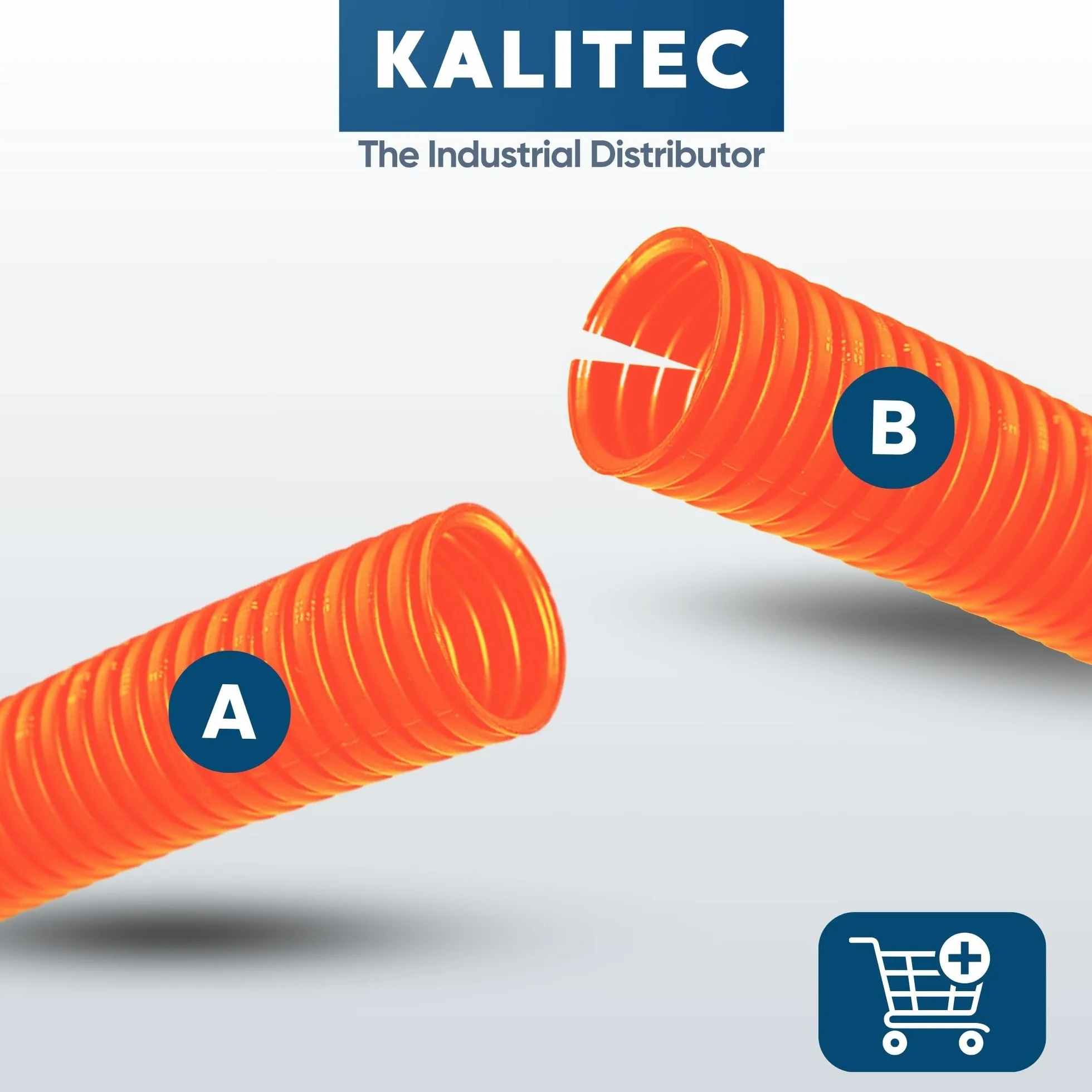 Kalitec Tubo Corrugado PPmod NW 22 de 50 m, Canal de Cable, Naranja | Tubo protector de polipropileno flexible sin ranurar, resistente a qu micos y temperatura para protecci n de cables
