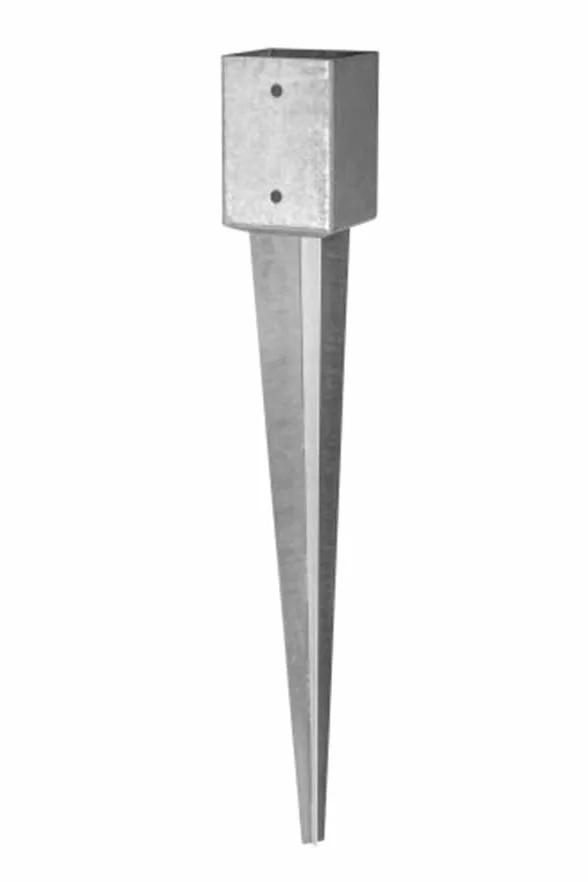 4 soportes para postes, anclajes para clavar, pie de soporte de 45 x 550 mm, anclaje de poste de acero galvanizado de 1,5 mm, anclaje de suelo para postes de madera, zapatos para terrazas y