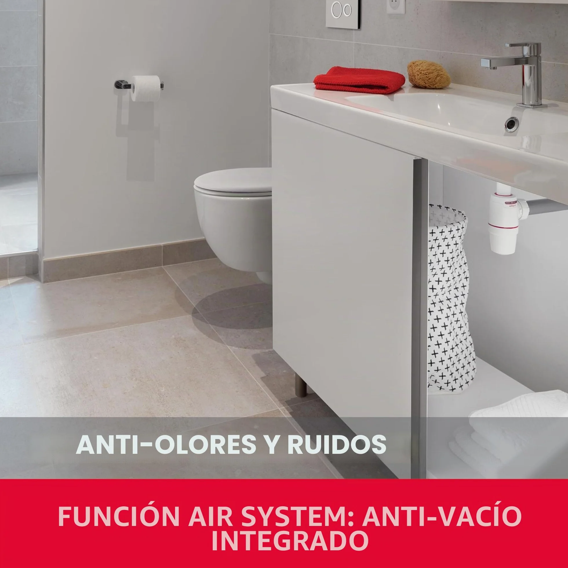 Wirquin Neo Air D32 Sifón para Lavabo Blanco 14.5x9.2x6.9 cm