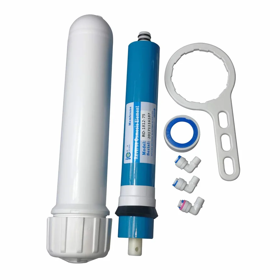 HUINING - Kit de carcasa de membrana de ósmosis inversa RO con conector rápido de 1/4 para válvula de retención, de filtración de agua residencial de hogar y hospitales