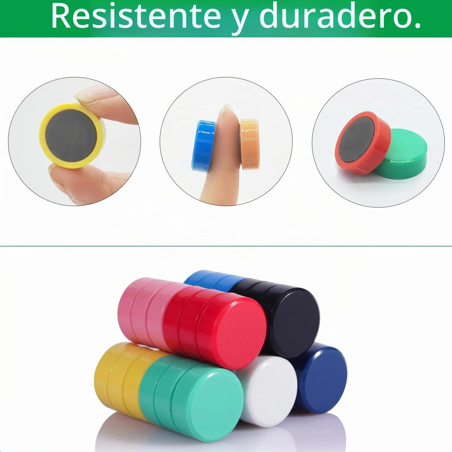 Imanes Nevera y Pizarra Magnética, 20 Piezas 10 Colores, Mini Imanes Redondos