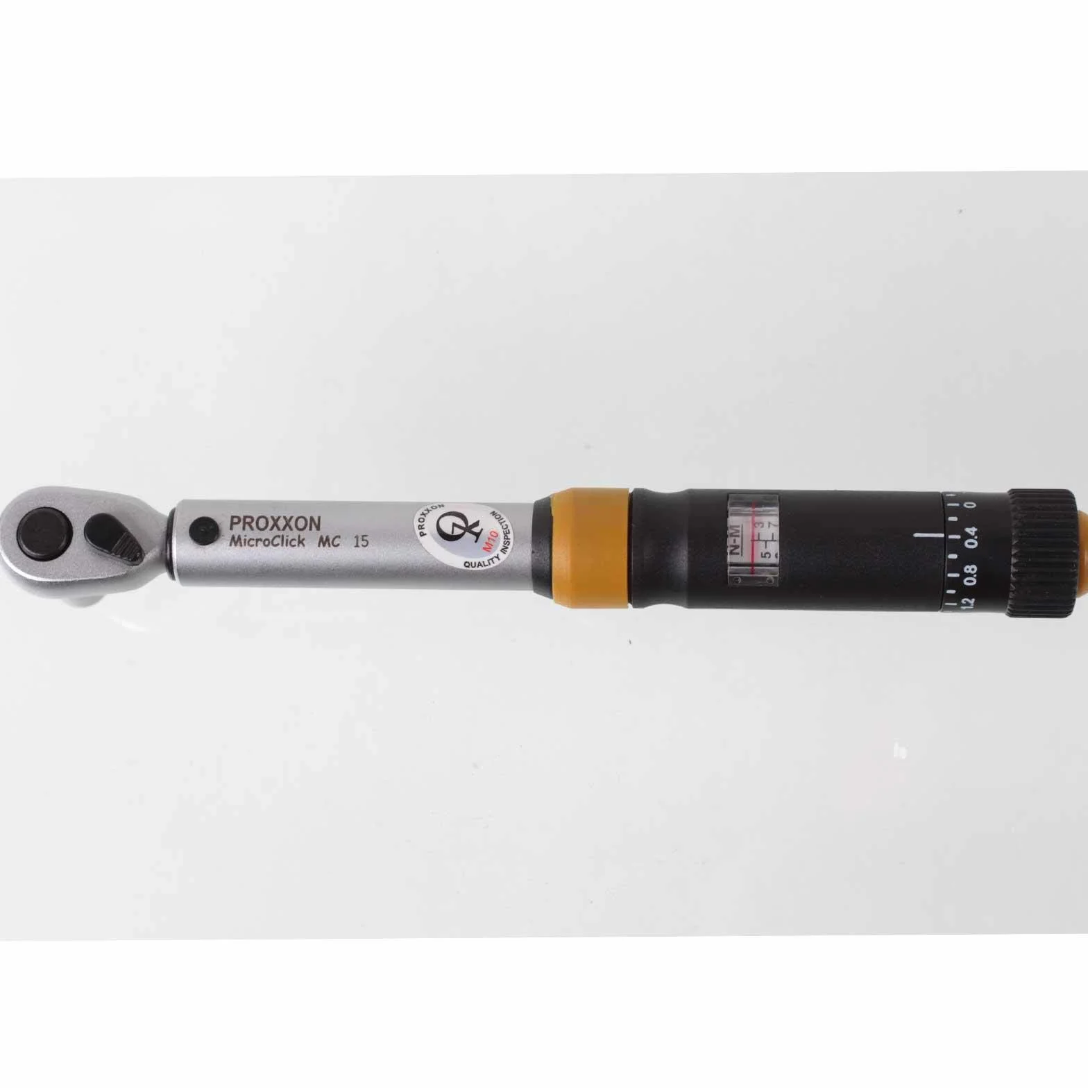 Proxxon MicroClick MC15 Llave dinamométrica (par de apriete 3-15 Nm, con carcasa de plástico, pantalla analógica de fácil lectura) 23345