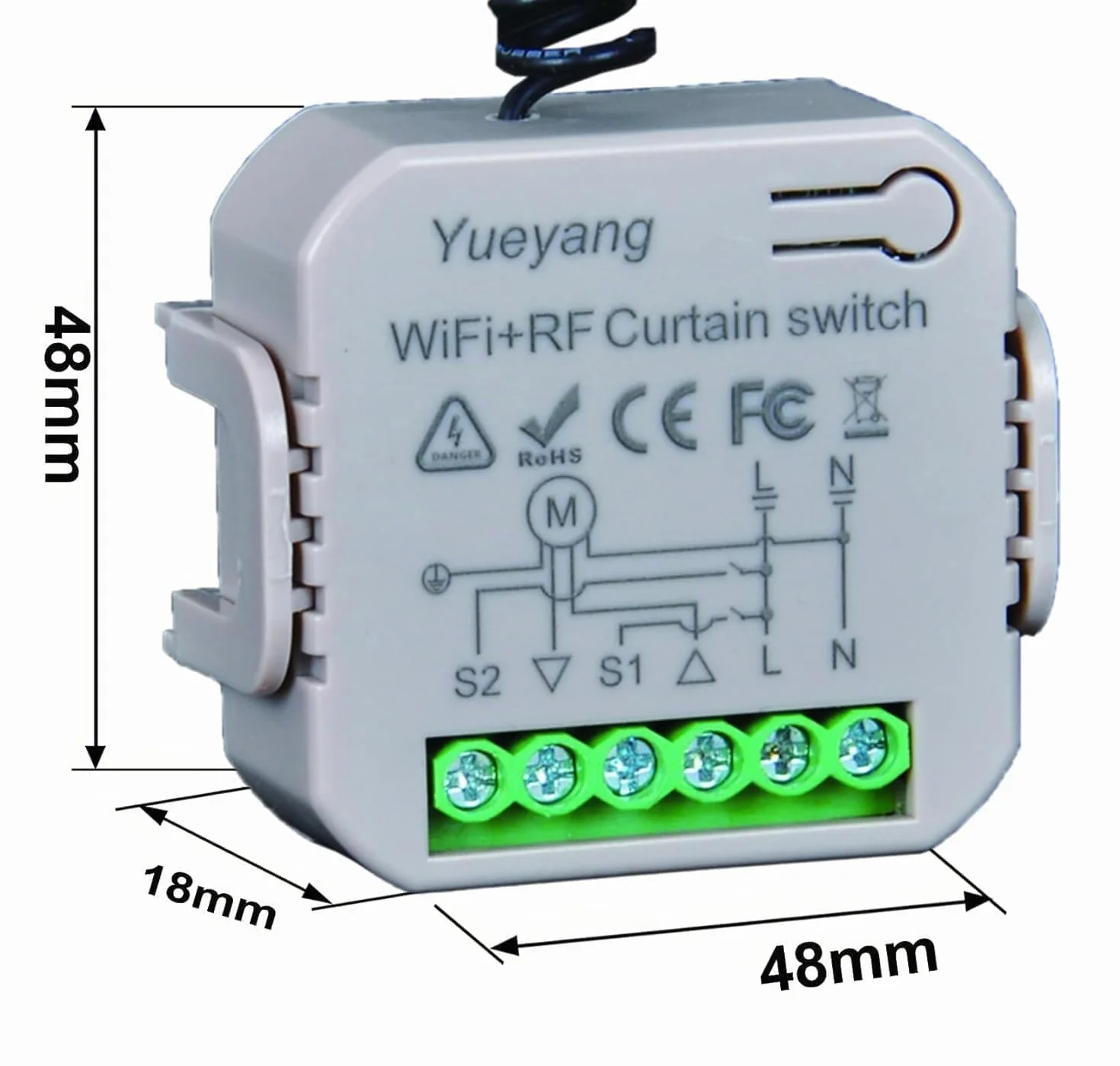Kit interruptor de persianas WiFi inteligente (3 piezas interruptor + mando a distancia RF) – Compatible con Google Home, Alexa, App Tuya/Smart Life, control manual y remoto