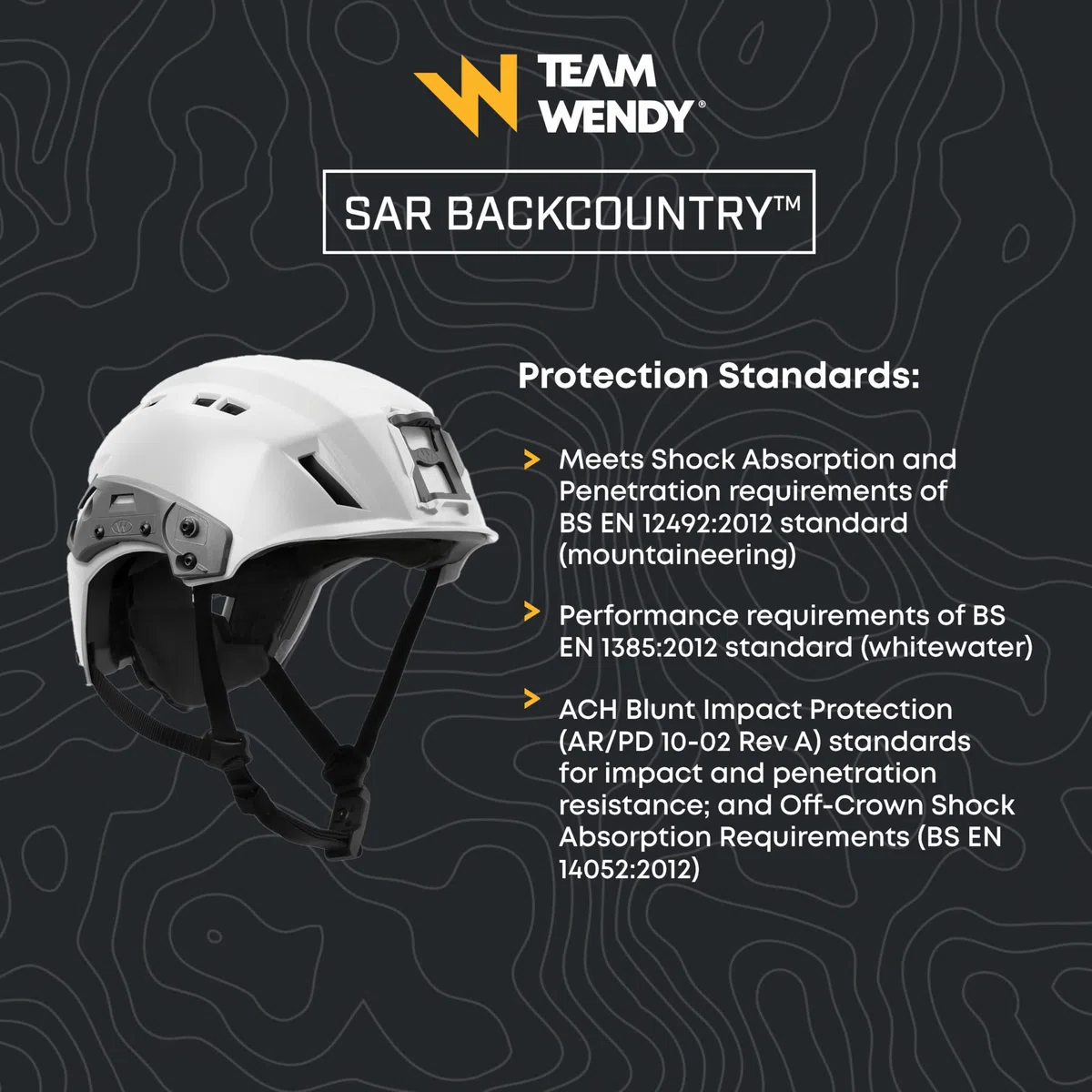 Team Wendy Casco de búsqueda y rescate para campo | Ajuste preciso | Soportes de accesorios | Protección contra impactos contundentes ACH