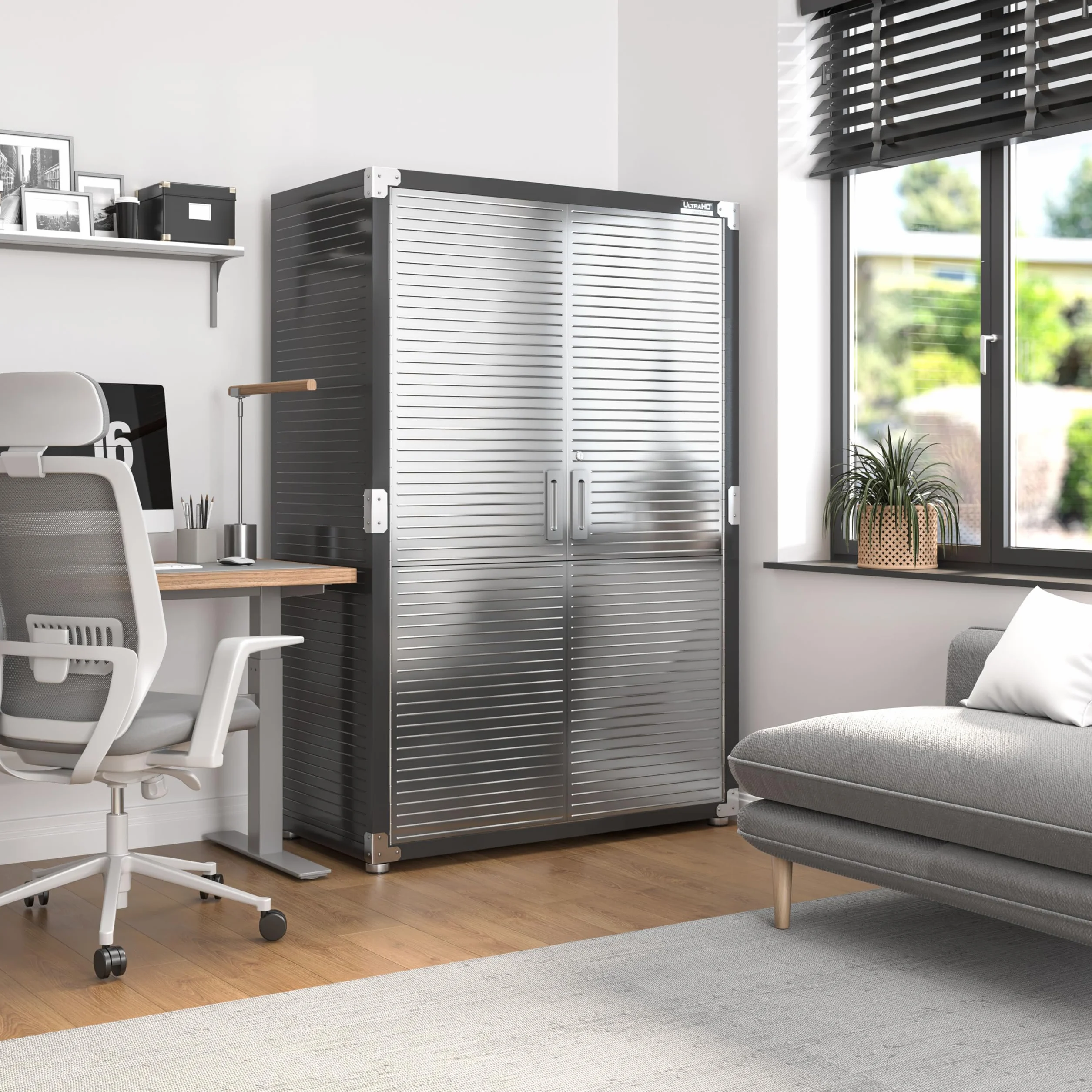 Seville Classics UltraHD Mega Gabinete de Almacenamiento 121,9 x 60,9 x 182,9 cm Grafito