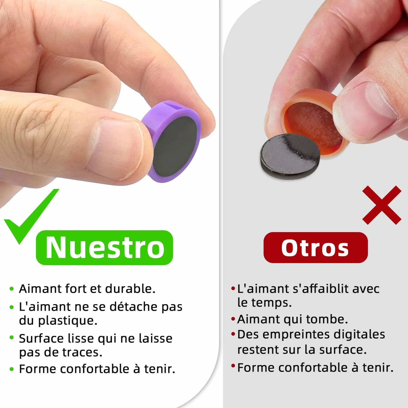 Qualsen Imanes Pizarra Magnética 20 Imanes Nevera Potentes 10 Colores