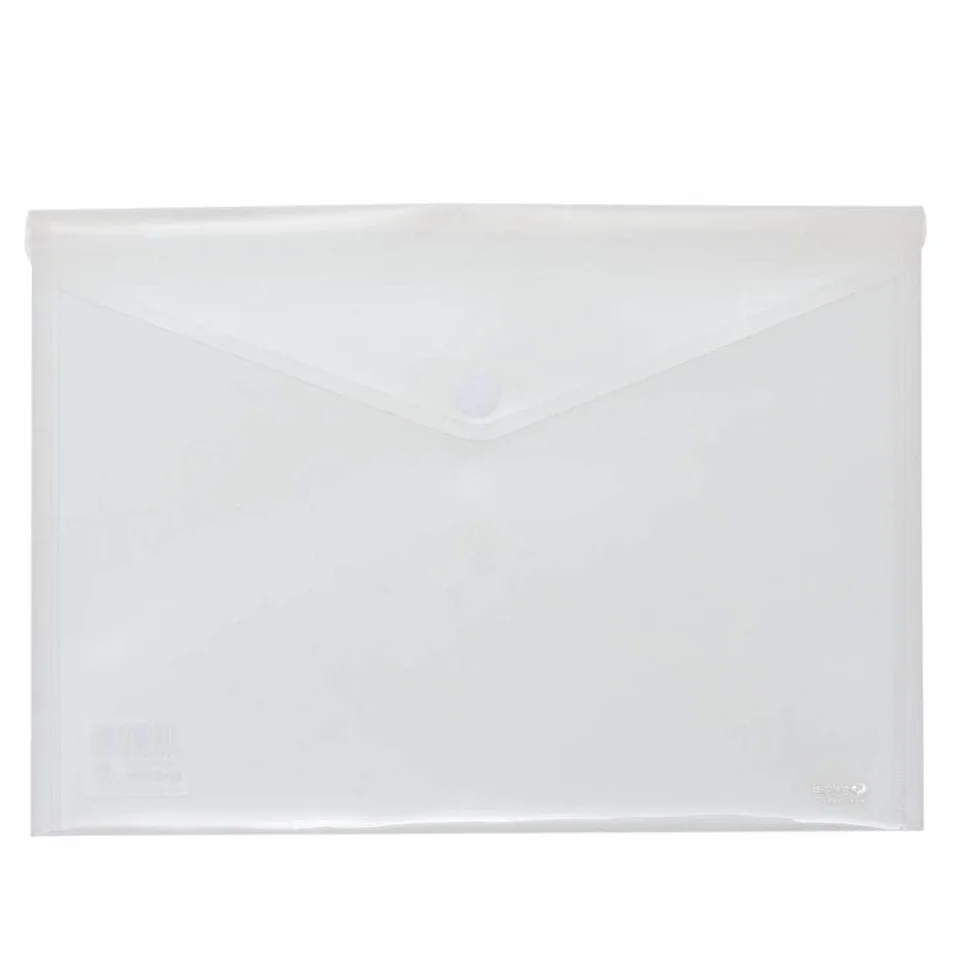 Sobres de Plástico Tamaño Folio Transparente 33,4x23,5cm Cierre Clic 12 Unidades