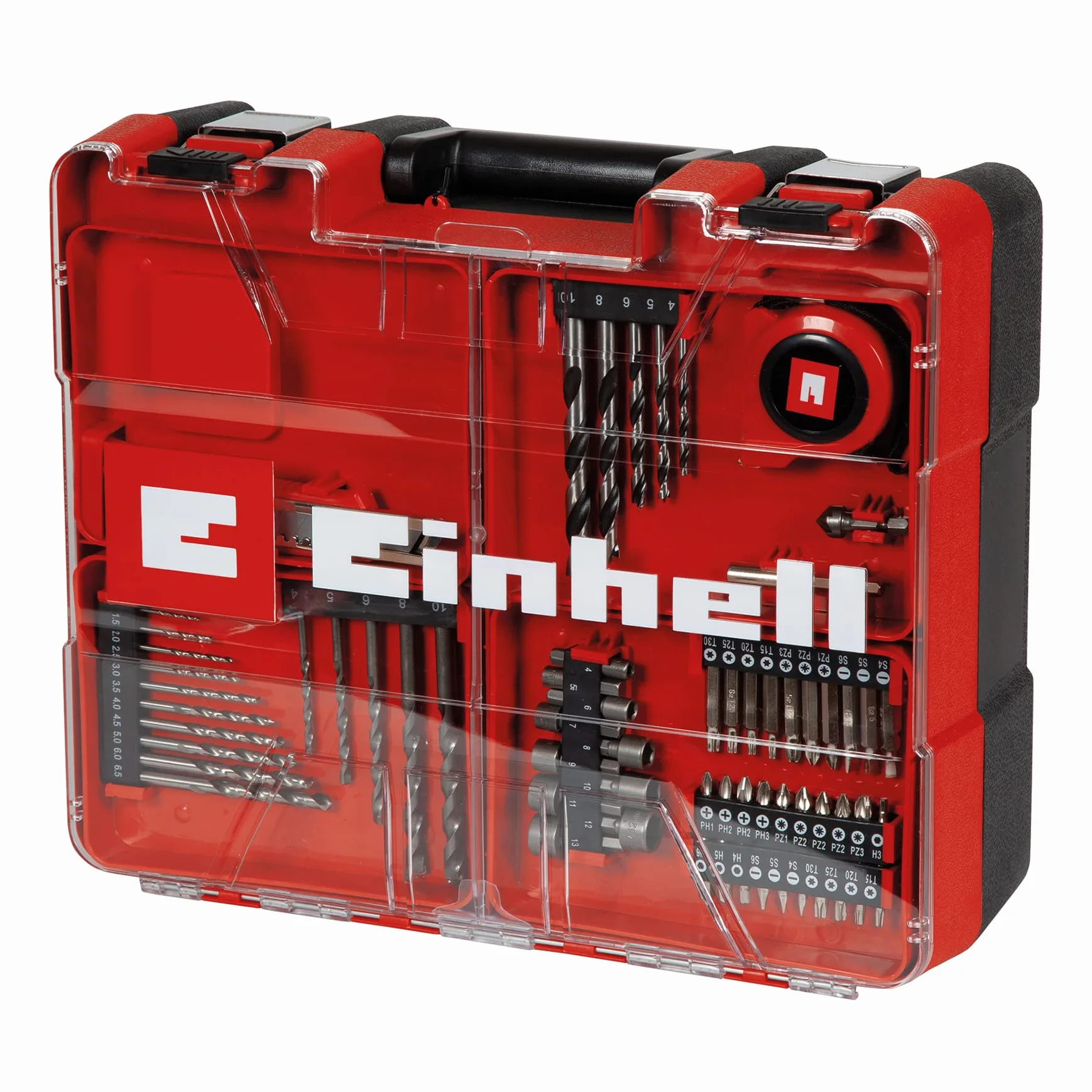 Einhell Set de taladro percutor TC-ID 1000 E Kit +64 (1010 W, electrónica de velocidad, portabrocas de sujeción rápida 13mm, nº de impactos 48000 min-1, incl. set accesorios de 64 piezas y maletín)