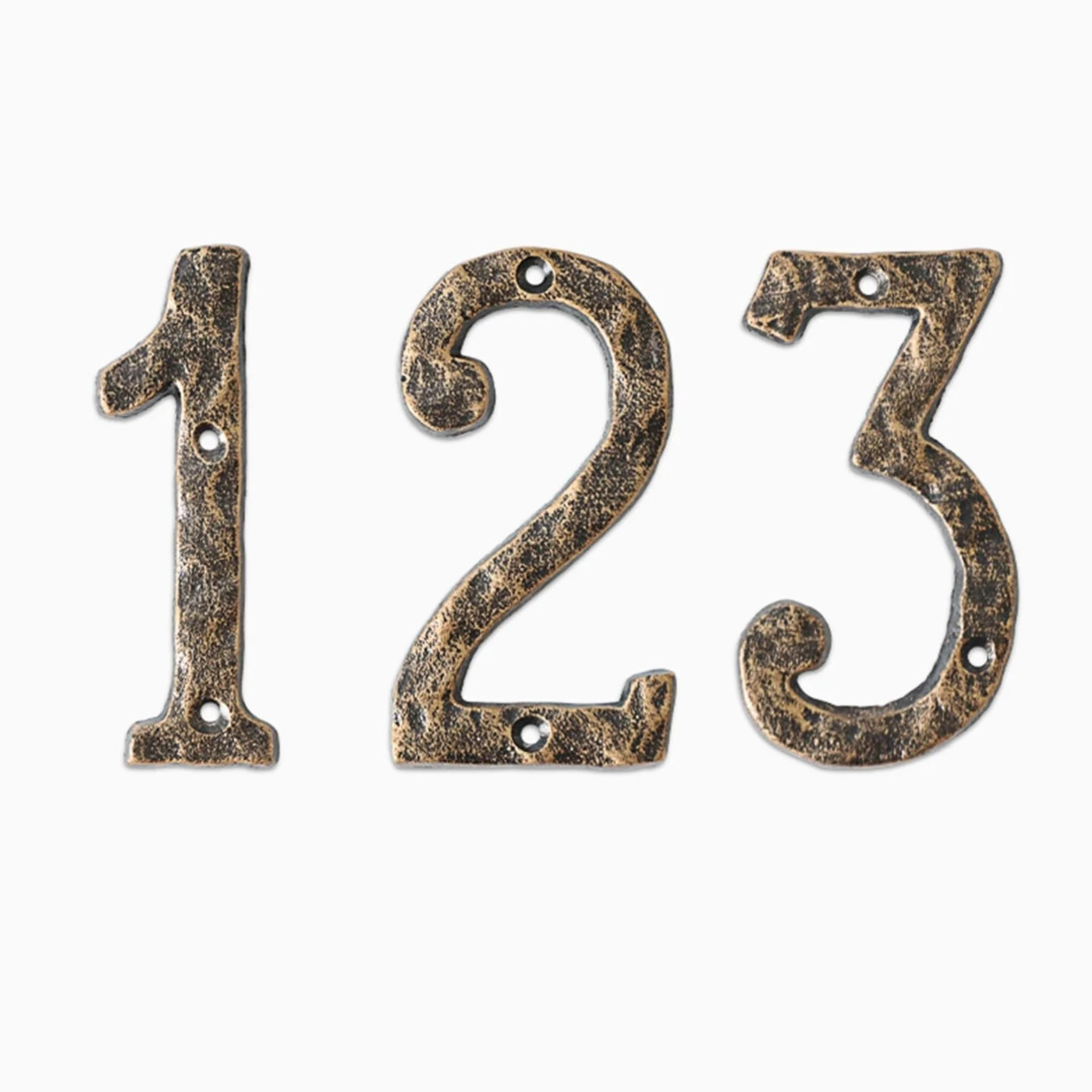 Números casa 5,5 pulgadas con tornillos - Número puerta moderno metal, números dirección hierro fundido bronce, cartel dirección, para exterior, buzón, apartamento, jardín, habitación(9)