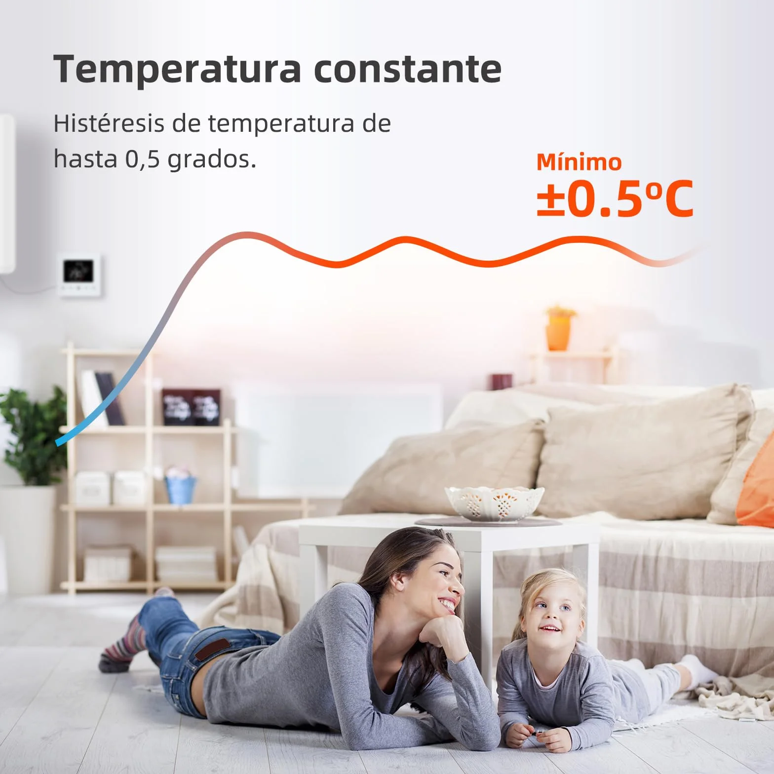 Termostato WiFi de 2 Hilos a Pilas para calderas de Gas.termostatos programable Diario controlable por Tuya o Smart Life.Termostato Compatible con Google Assistant y Alxea.