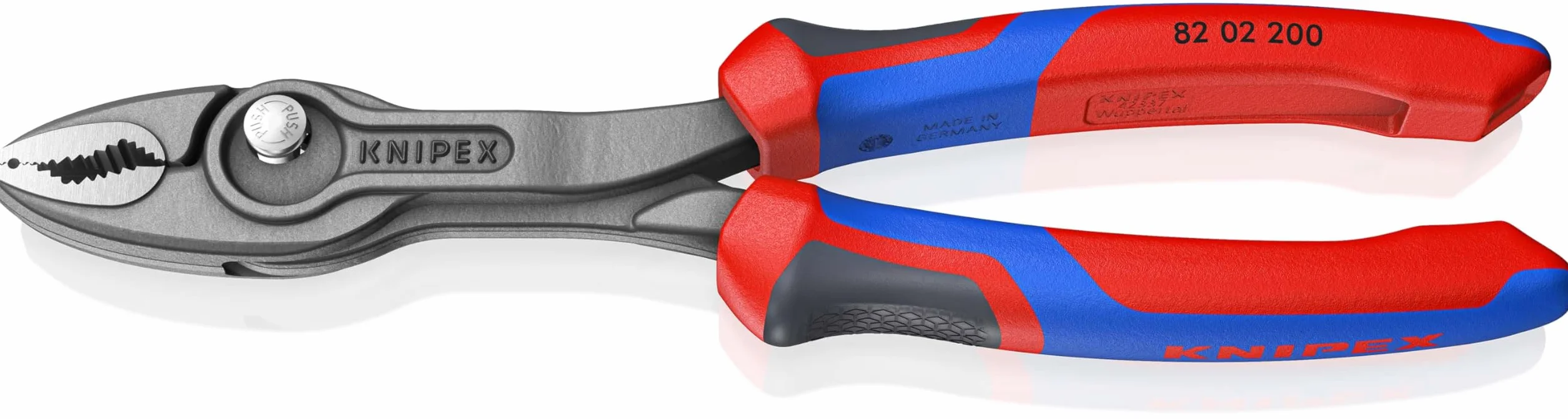 KNIPEX TwinGrip Alicate de agarre frontal y lateral con cartulinas autoservicio con mangos confort 200 mm, 82 02 200 SB