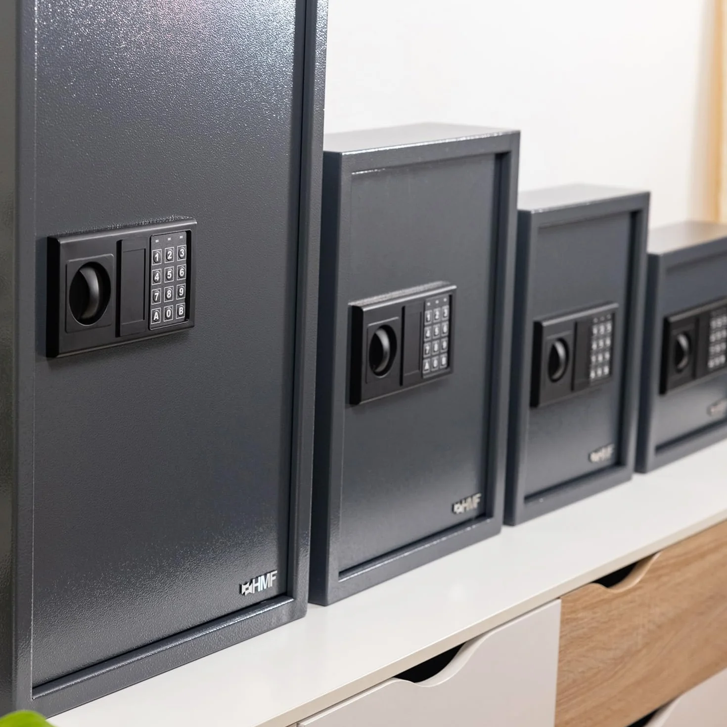 HMF Caja Fuerte para Llaves con Código Electrónico, Armario Guardallaves con Cerradura Digital | 71 Ganchos | 46 x 36 x 12 cm | Antracita