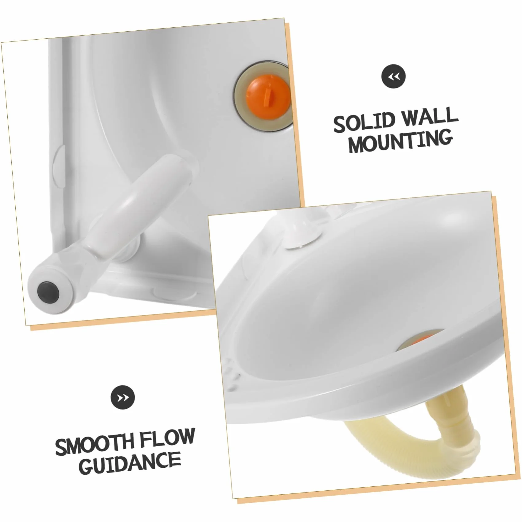 Operitacx Lavabo de Baño Triangular de Plástico con Grifo, Montaje en Pared, Compacto Color Claro para Baño Pequeño, Fregadero de Esquina Suspendido, Solución para Espacios Reducidos, 1