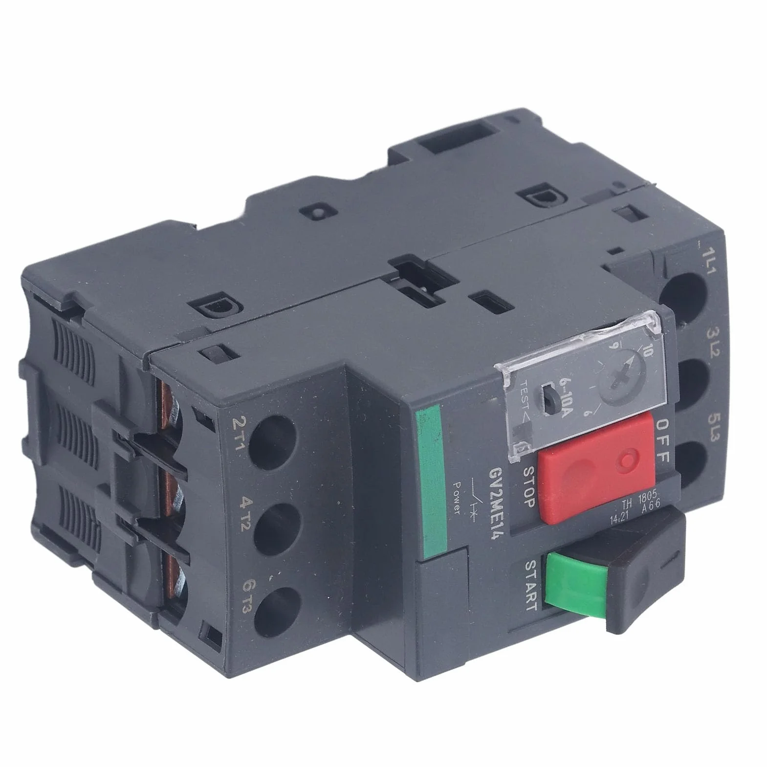 Disyuntor de Motor AC690V Botón de Arranque de Motor Manual Montaje en Riel de Guía Motor Térmico para Protección del Motor (GV2-ME14 6-10A)