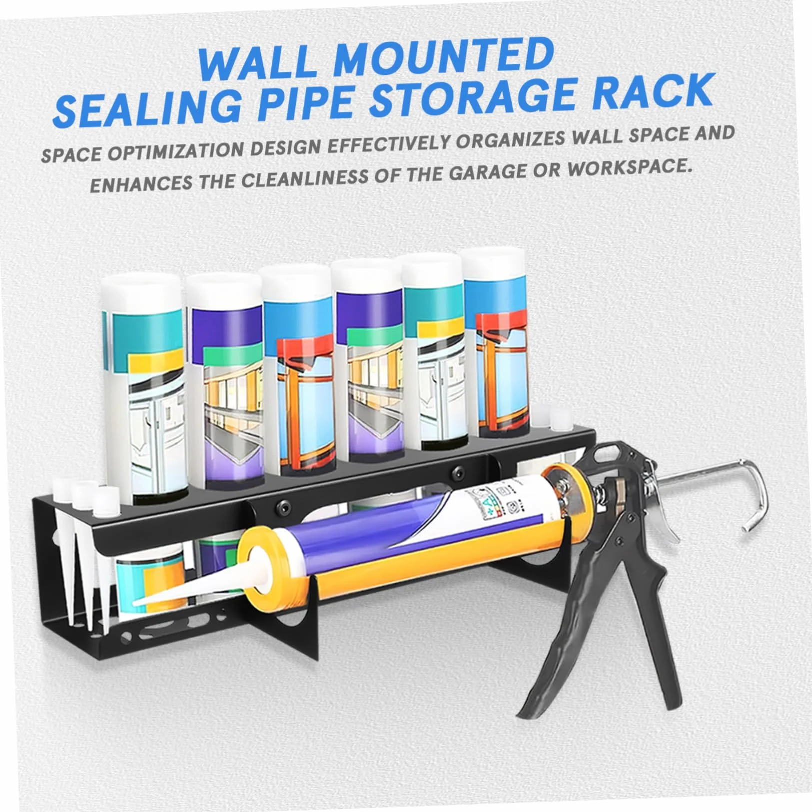 DOITOOL Organizador De Herramientas De Pared Resistente Con Soporte Ajustable Para Tubos De Sellador Estante De Almacenamiento Para Garaje Taller Y Furgoneta Optimiza Espacio Y Facilita Acceso