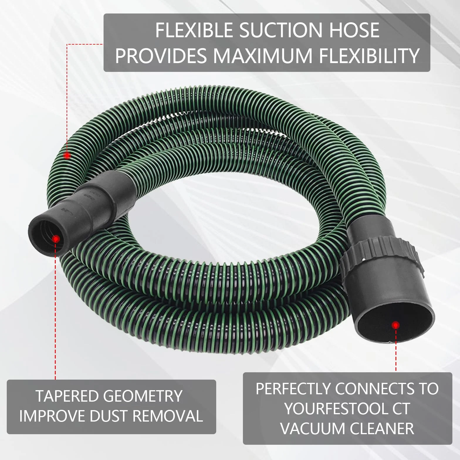 Manguera de Extracción de Polvo, 5M Manguera de Aspiración de 32 mm de Diámetro Antiestática D27 para Festool Accesorios para Aspiradoras CT 26/36/48 15/25, CT MI-NI y MI-DI