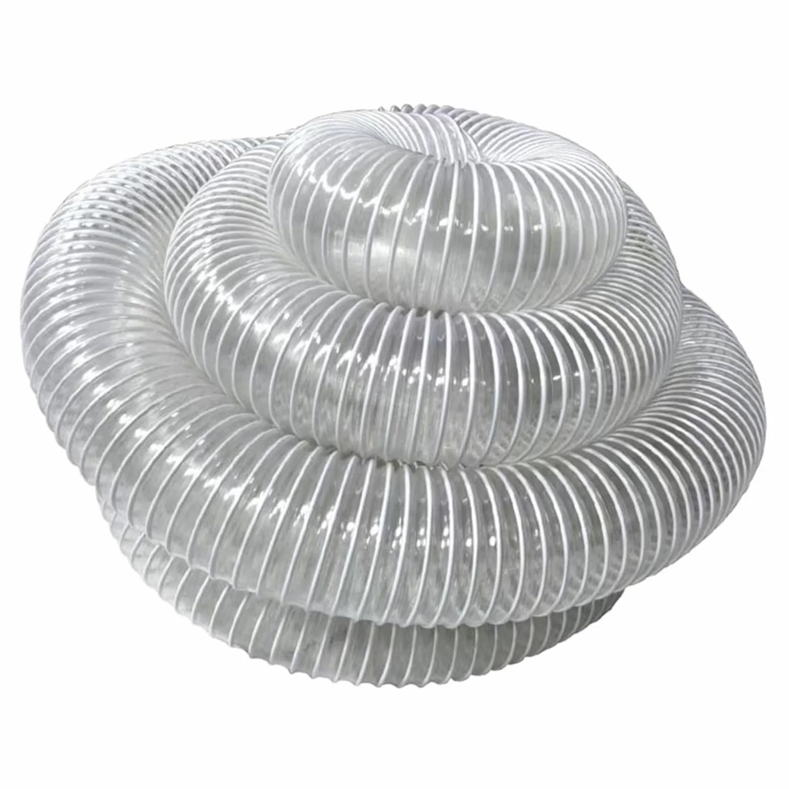 Flexible Aspiradora Limpieza Manguera Manguera corrugada de alambre de acero de PVC transparente blanco, 1 metro x 0,8mm de espesor, diámetro interior 25-100(Inner Diameter 50mm)