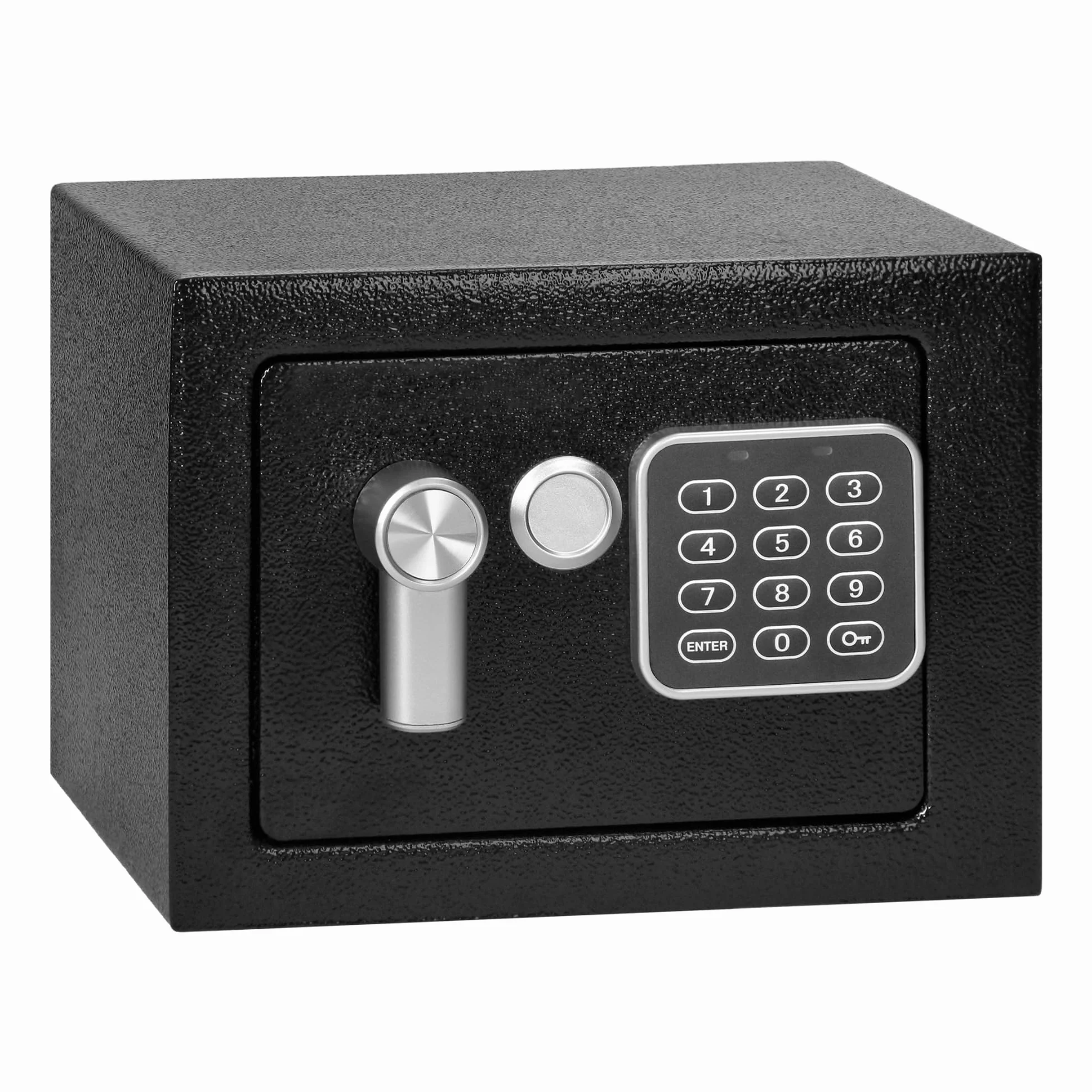 Caja Fuerte con Código Electrónico Negro de Acero Caja de Seguridad con Llave de Emergencia para el Hogar y Oficina