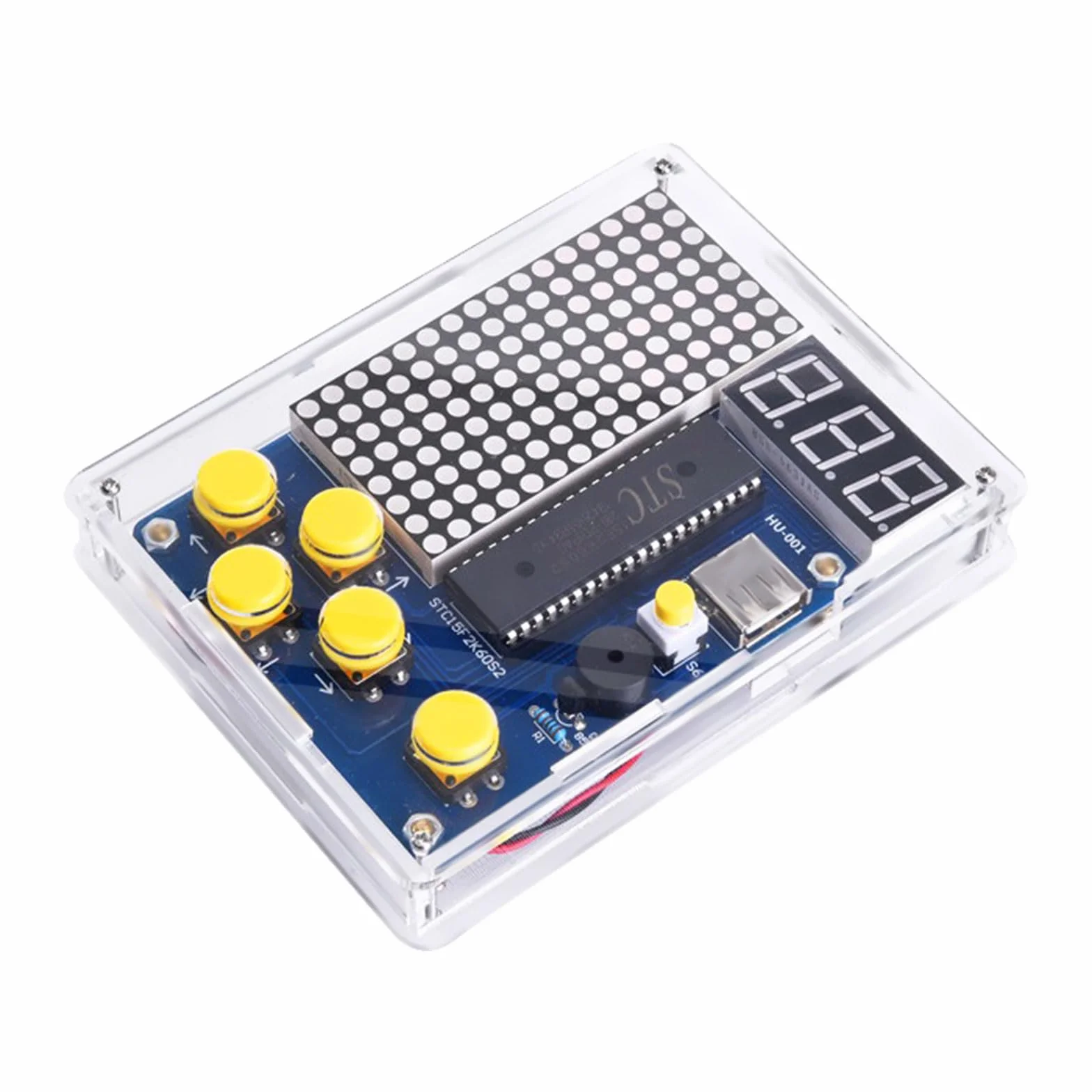DIY Elektronik Bausatz,DIY Spielkonsolen-Handset mit Acrylgehäuse,Lötübungsset,Lötübungsset,Löt Bausatz kit mit Display für Minint-Schulbildung