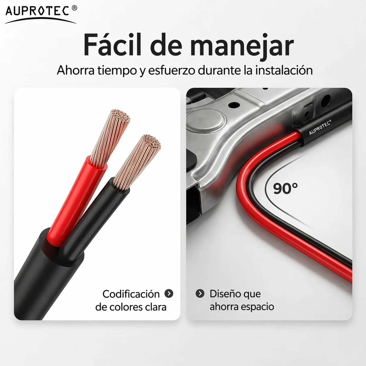 AUPROTEC 4.0mm² - 2 conductores, 10m cable eléctrico redondo I aislamiento de PVC de pared fina DIN ISO 6722 I FLRYY cable automotriz para coche, remolque y caravana
