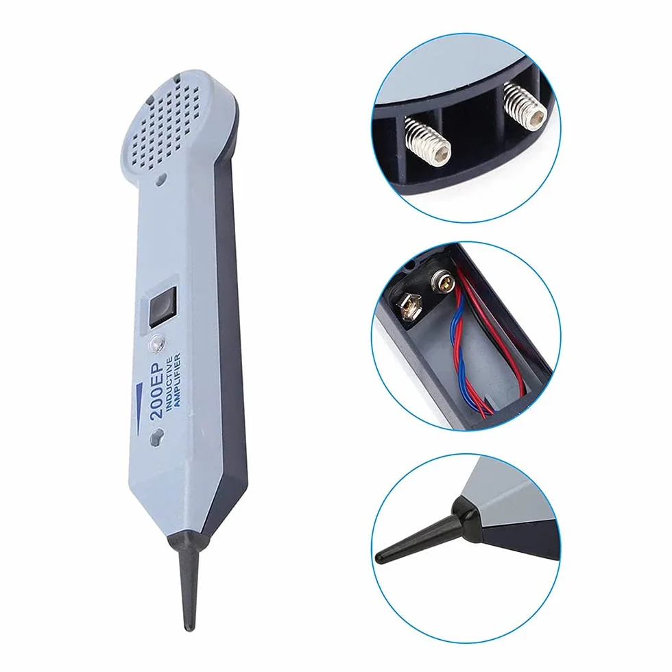 Kit de generador de tonos, rastreador de cables, probador de cables, kit profesional de tonos, probador de cable precisión de 200EP buscador de detector de sonda con volumen ajustable