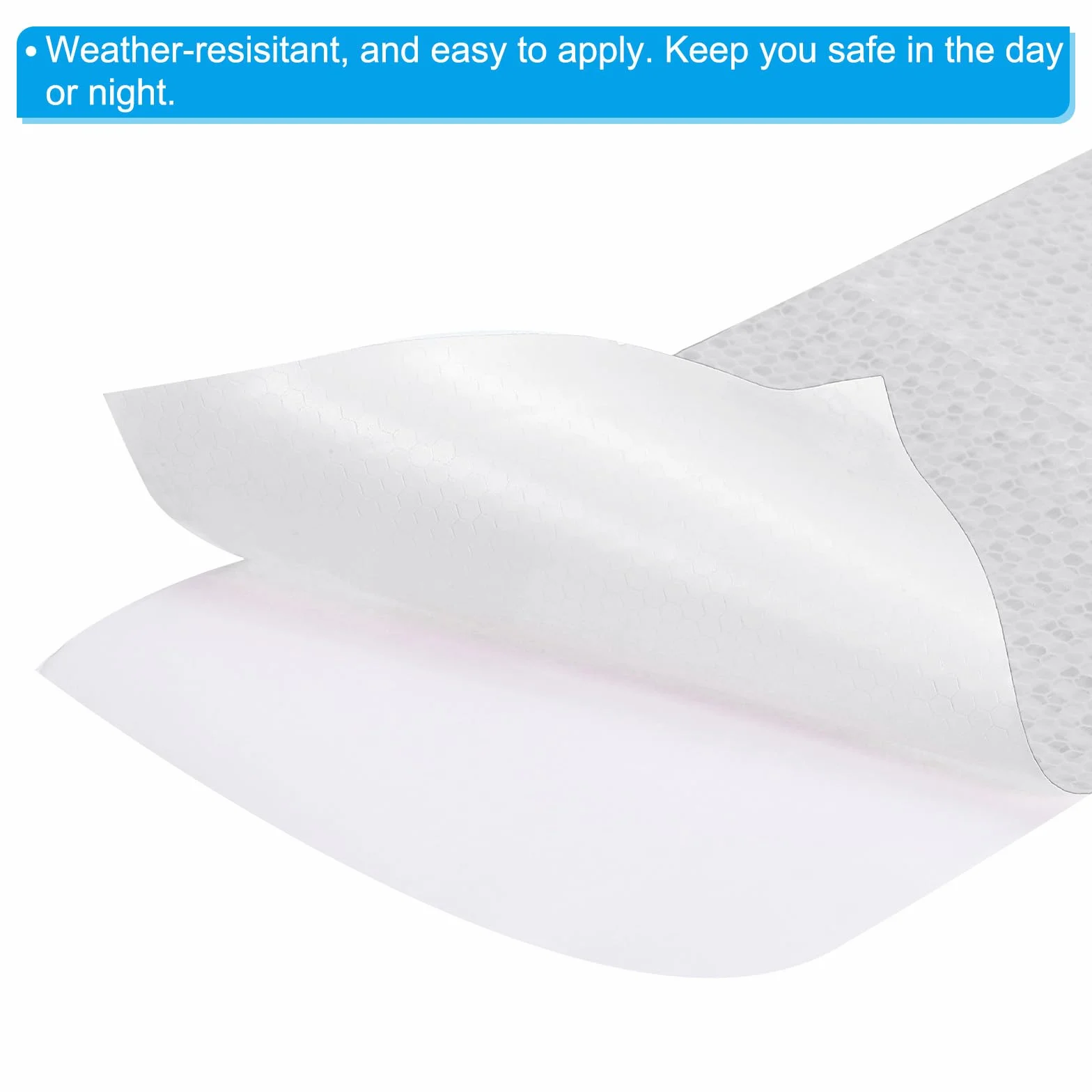 PATIKIL Cinta Reflectante Adhesiva, 20cm x 10m PVC Cinta de Advertencia de Seguridad de Alta Visibilidad Impermeable para Nocturna Camiones Coches Ropa, Blanco