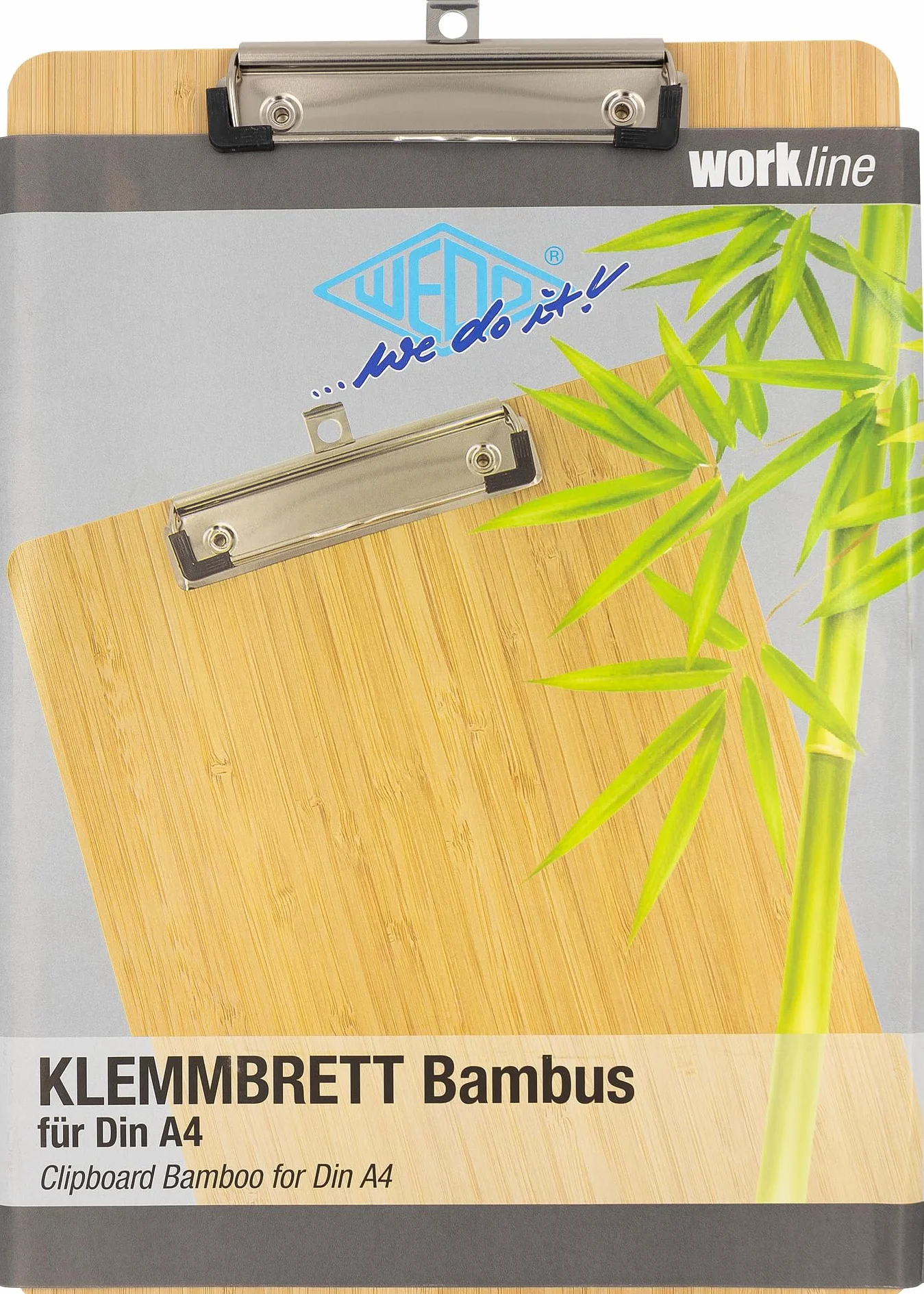 WEDO Portapapeles DIN A4 de bambú, tablero de madera marrón